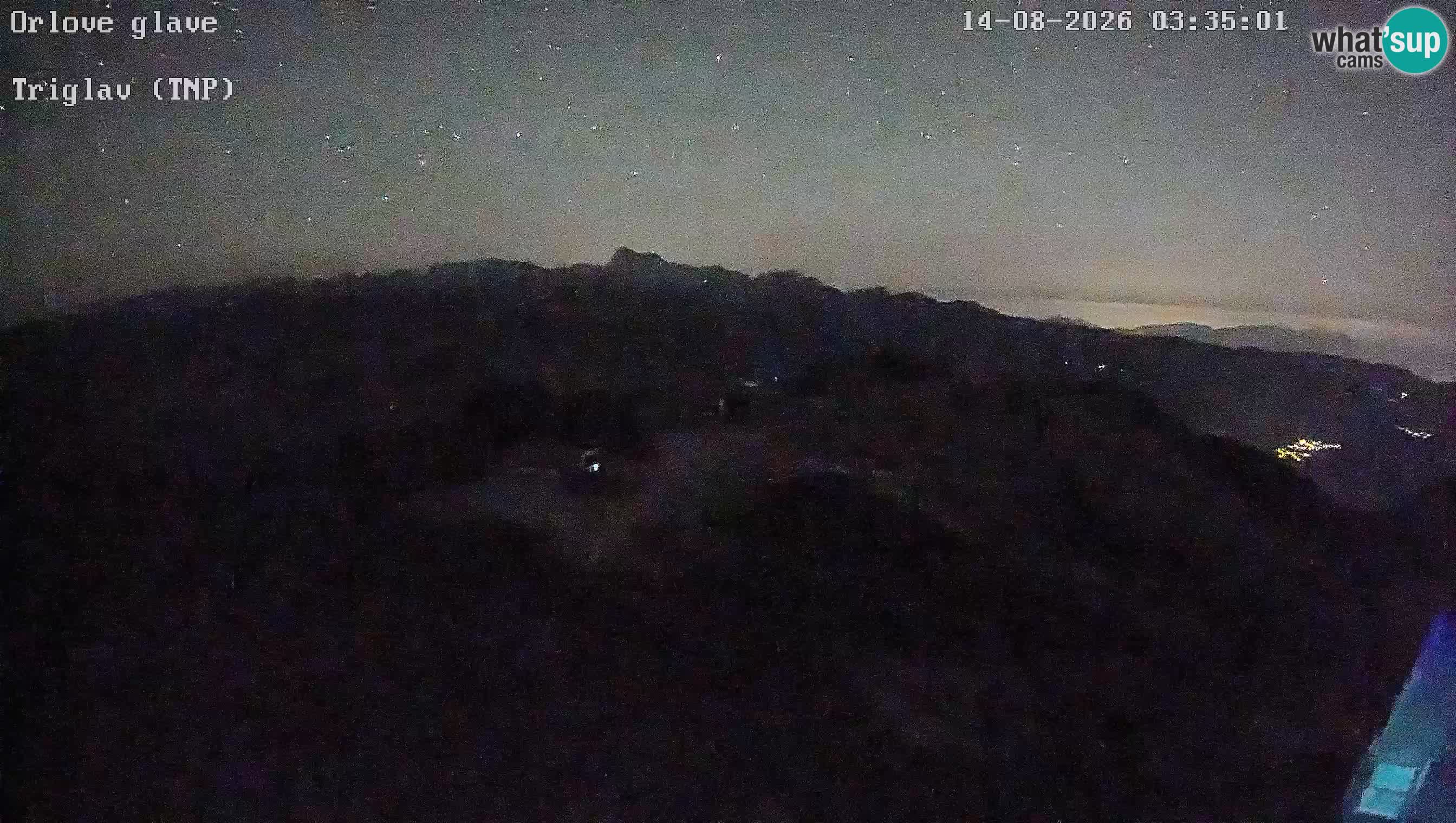 Vogel Ski Resort webcam View from Orlova Glava to Triglav