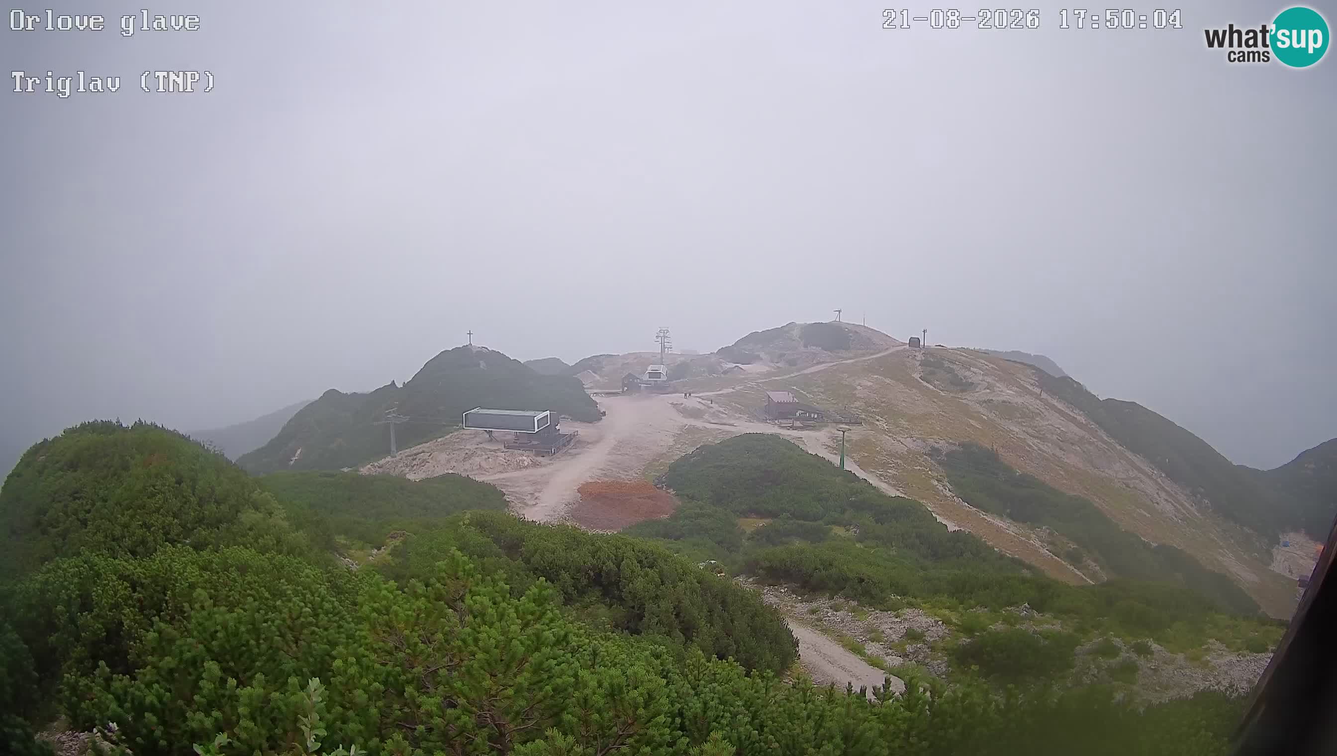 Stazione sciistica Vogel webcam Panorama dalla Orlova glave verso il Triglav