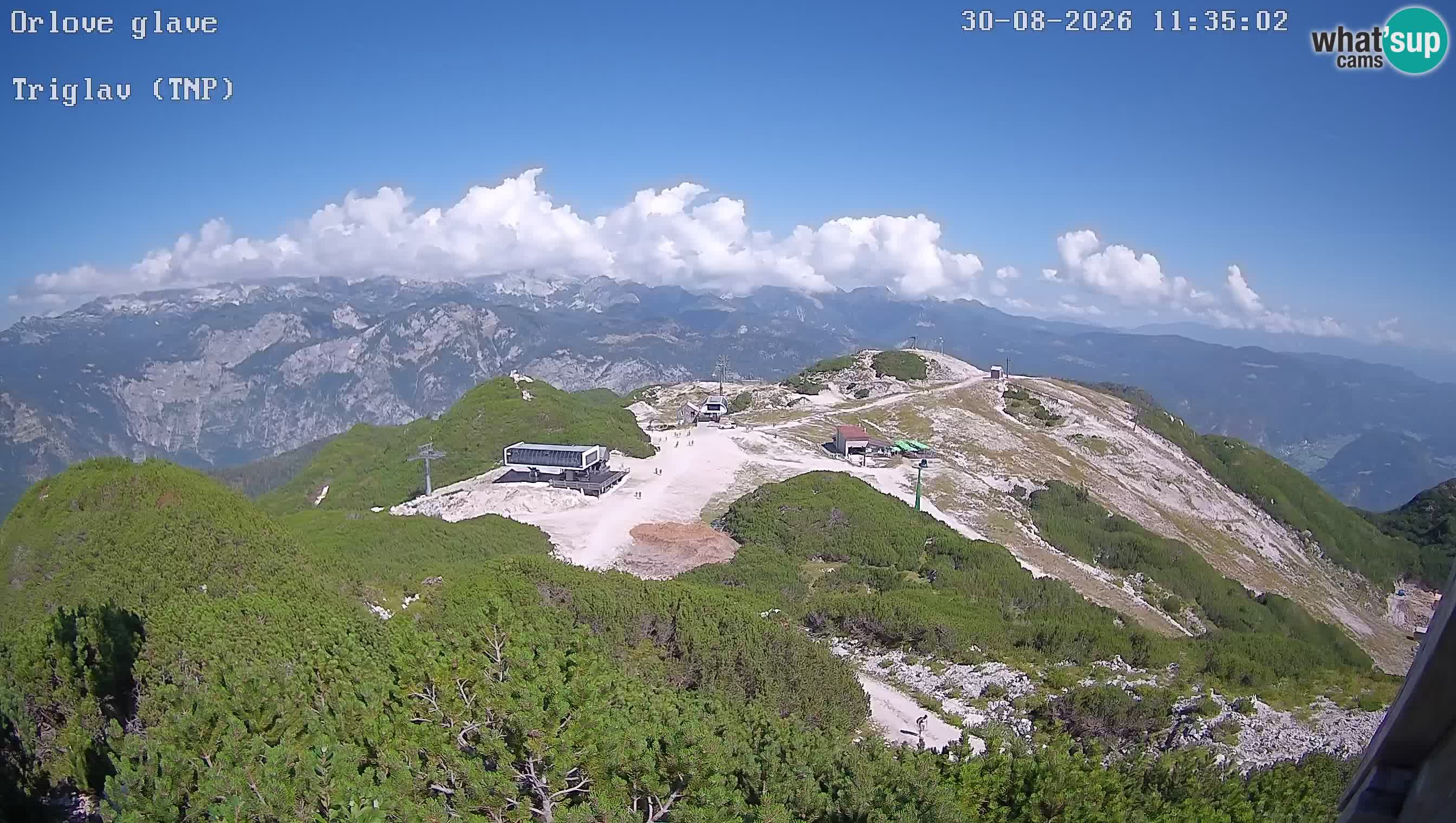 Stazione sciistica Vogel webcam Panorama dalla Orlova glave verso il Triglav