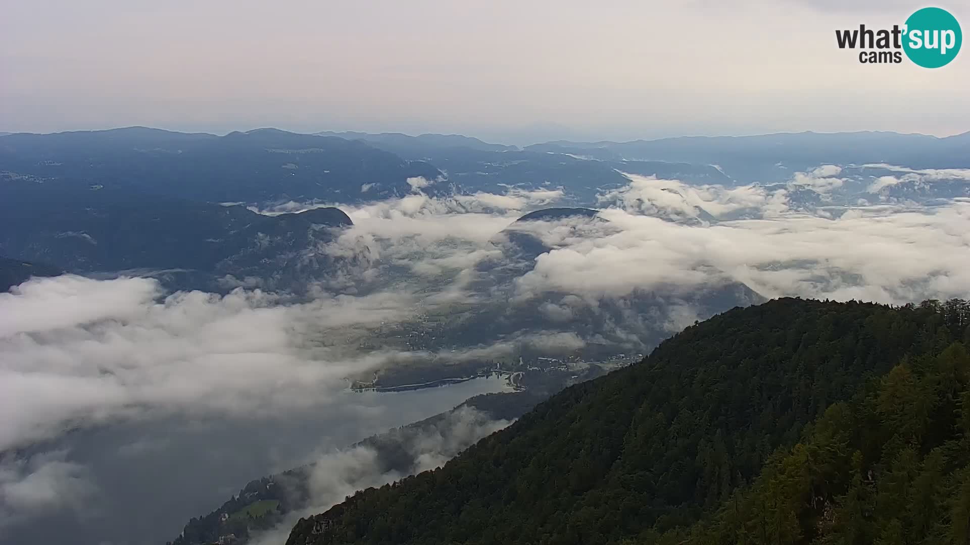 Cámara web del lago Bohinj y Triglav – vista desde la estación de esquí de Vogel