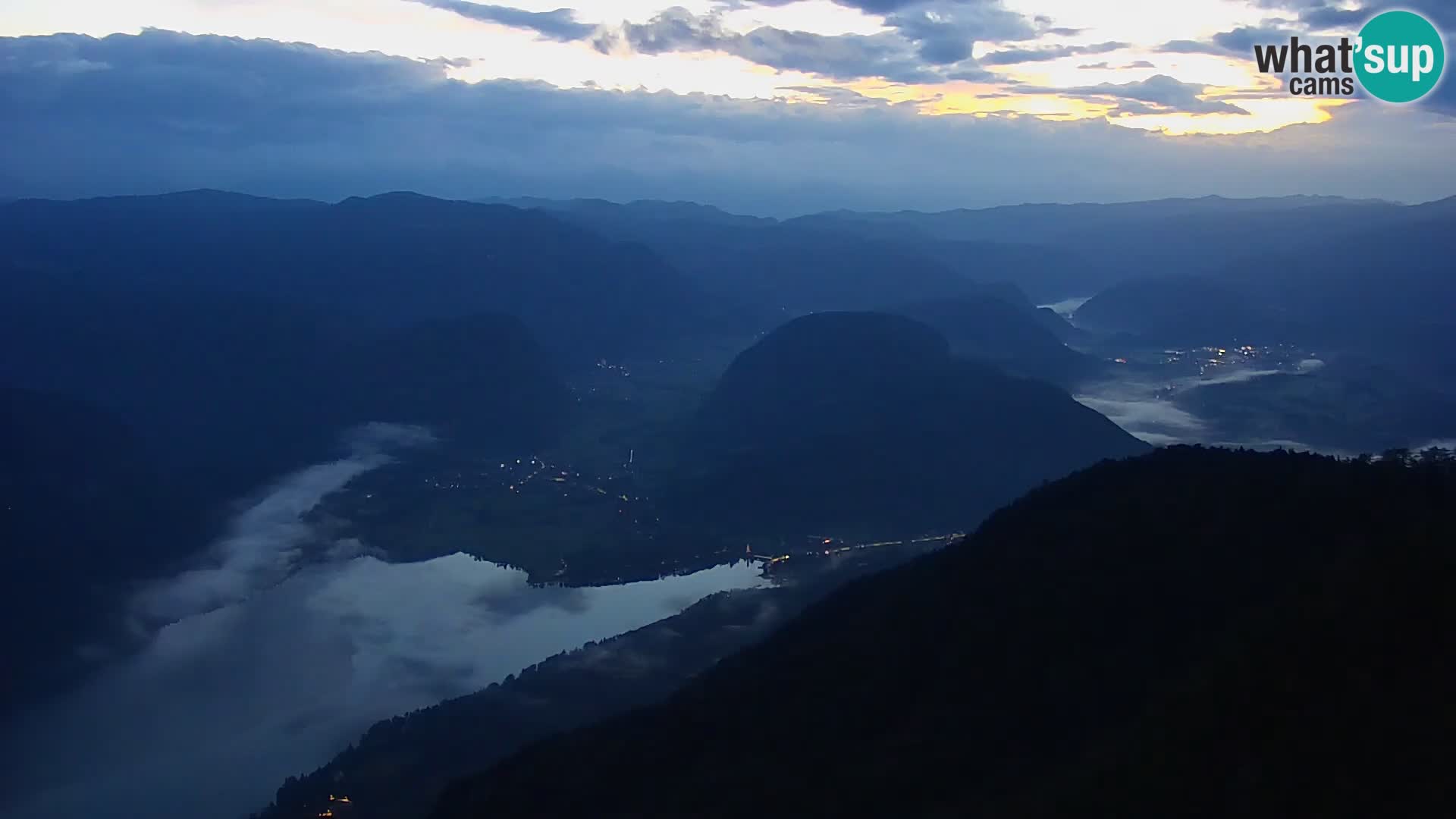 Webcam lac de Bohinj et Triglav – vue depuis la station de ski de Vogel