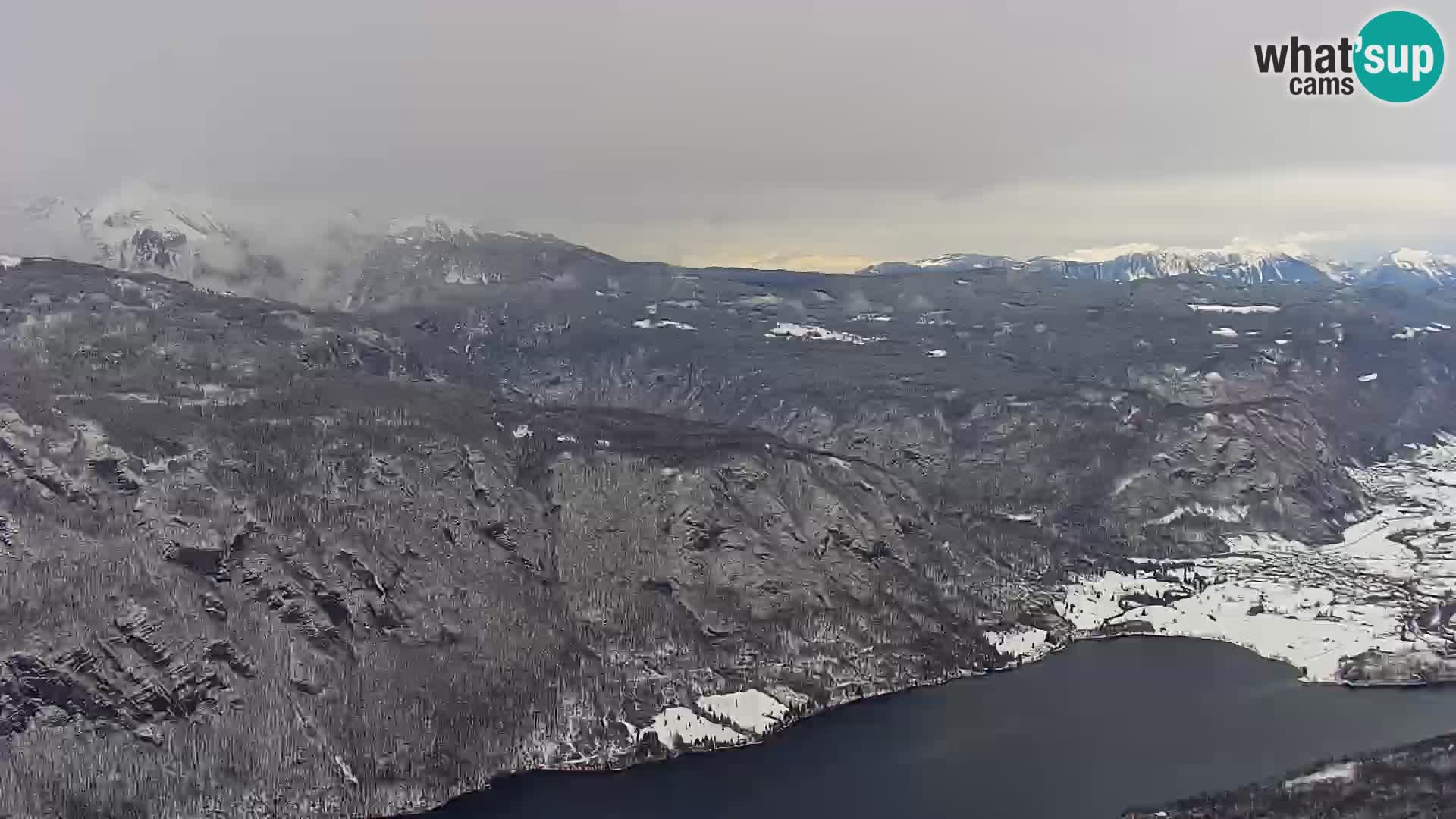 Webcam Bohinj See und Triglav – Blick vom Skigebiet Vogel