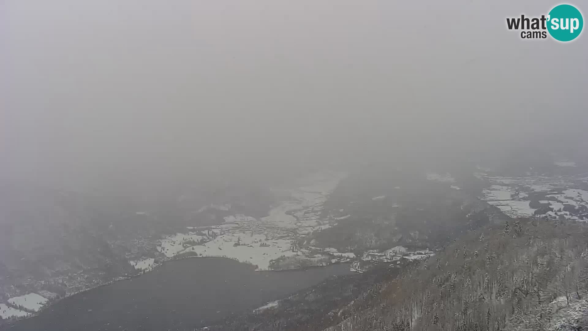 Webcam Bohinj See und Triglav – Blick vom Skigebiet Vogel