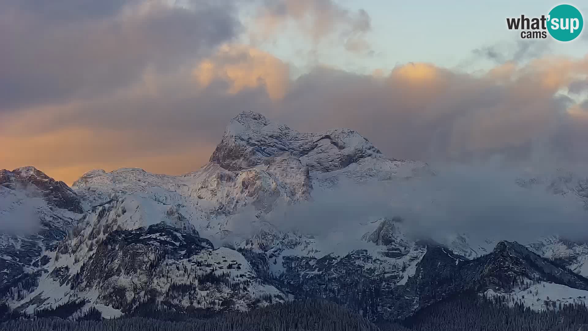 Cámara web del lago Bohinj y Triglav – vista desde la estación de esquí de Vogel