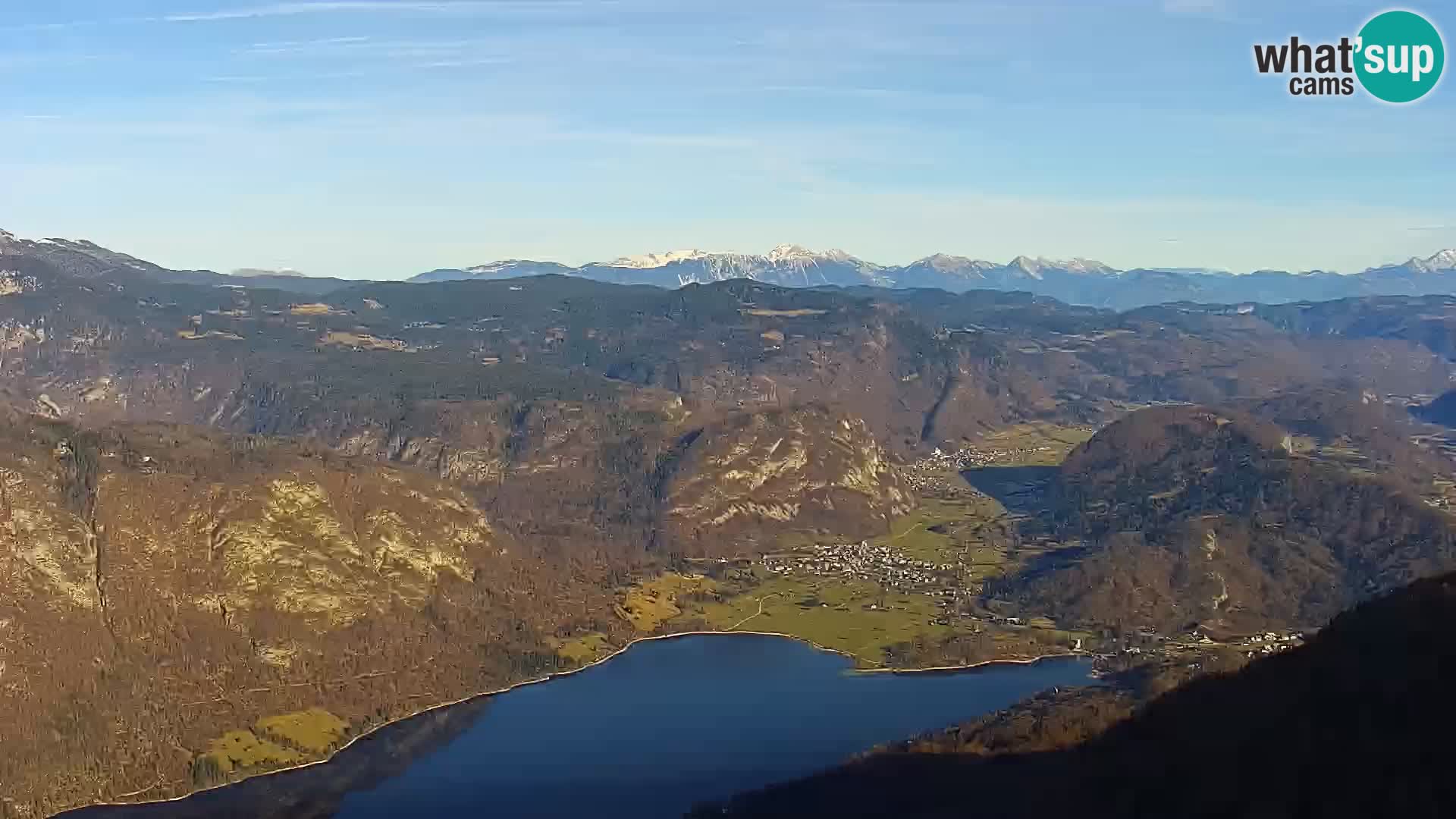 Webcam Bohinj See und Triglav – Blick vom Skigebiet Vogel