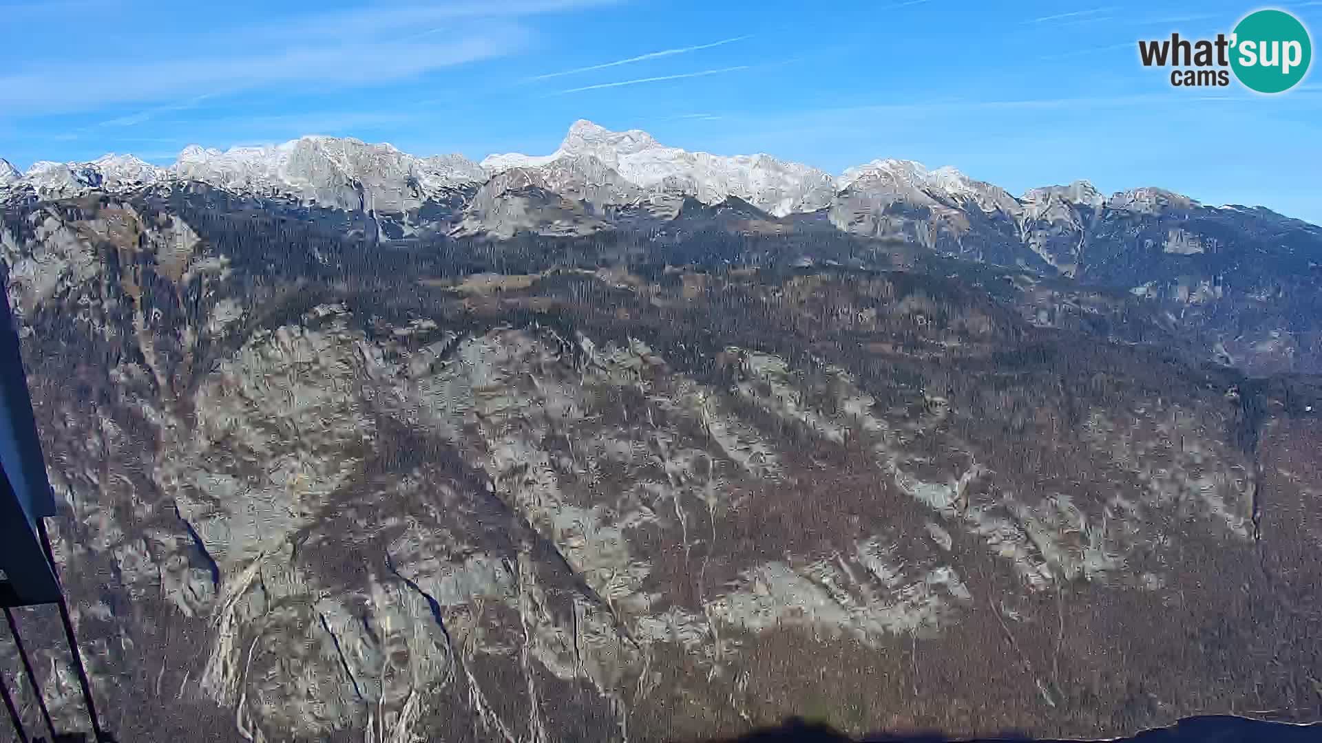 Webcam Bohinj See und Triglav – Blick vom Skigebiet Vogel