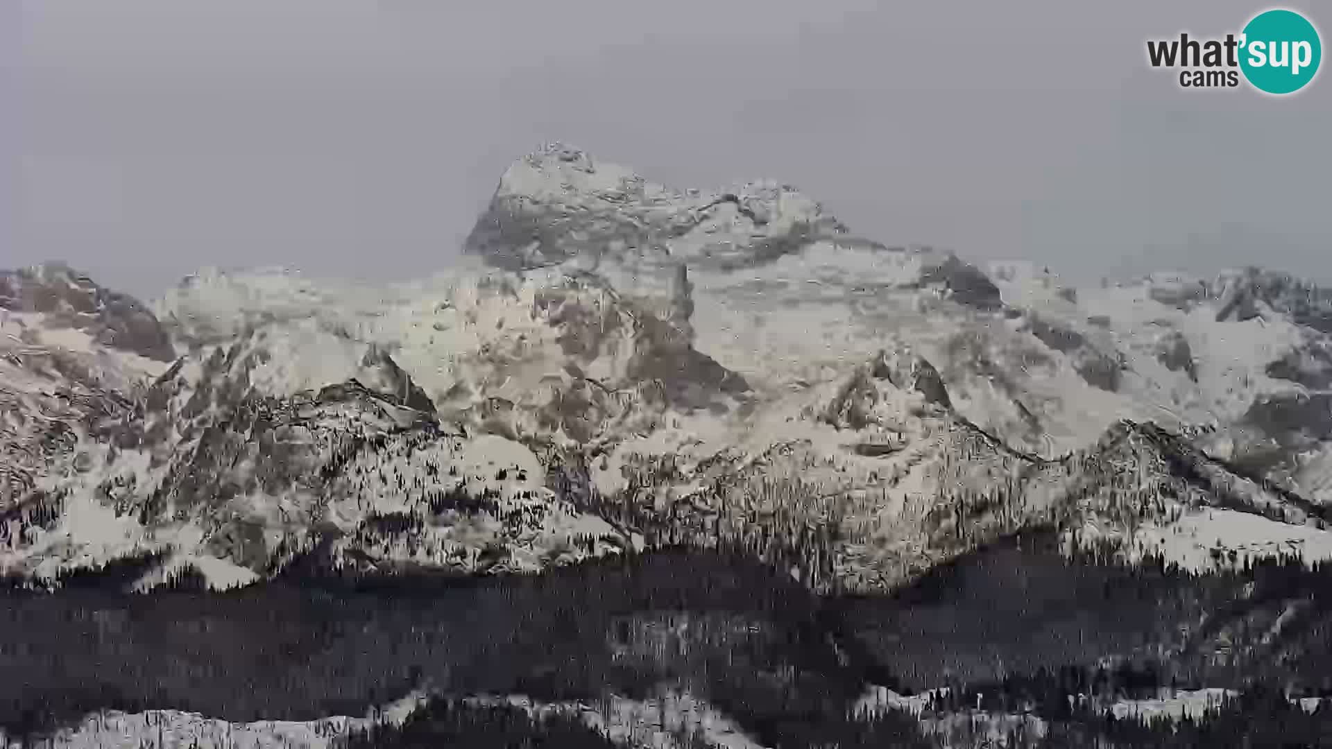 Bohinj lake webcam and Triglav – view from Vogel ski resort