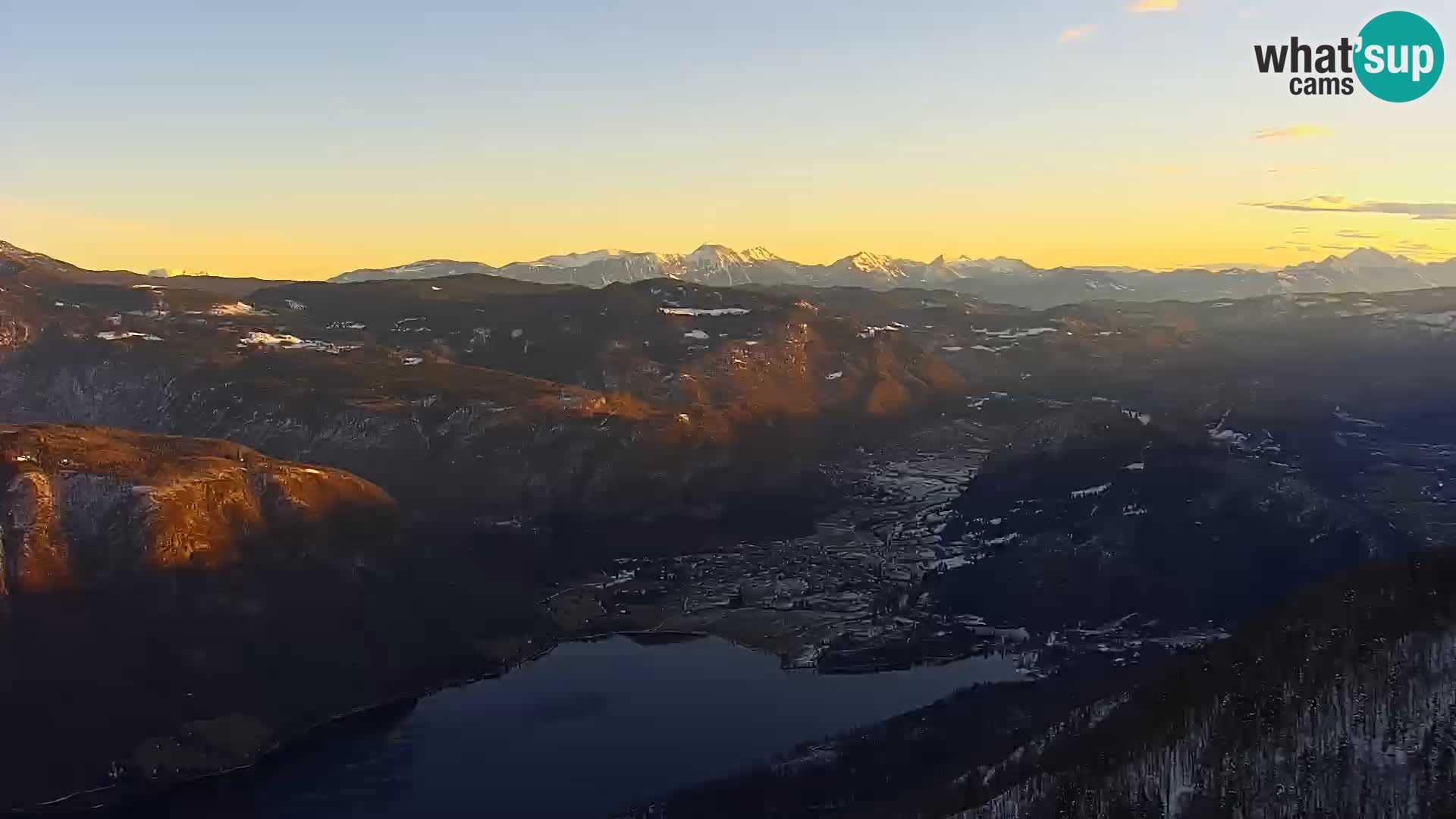 Cámara web del lago Bohinj y Triglav – vista desde la estación de esquí de Vogel