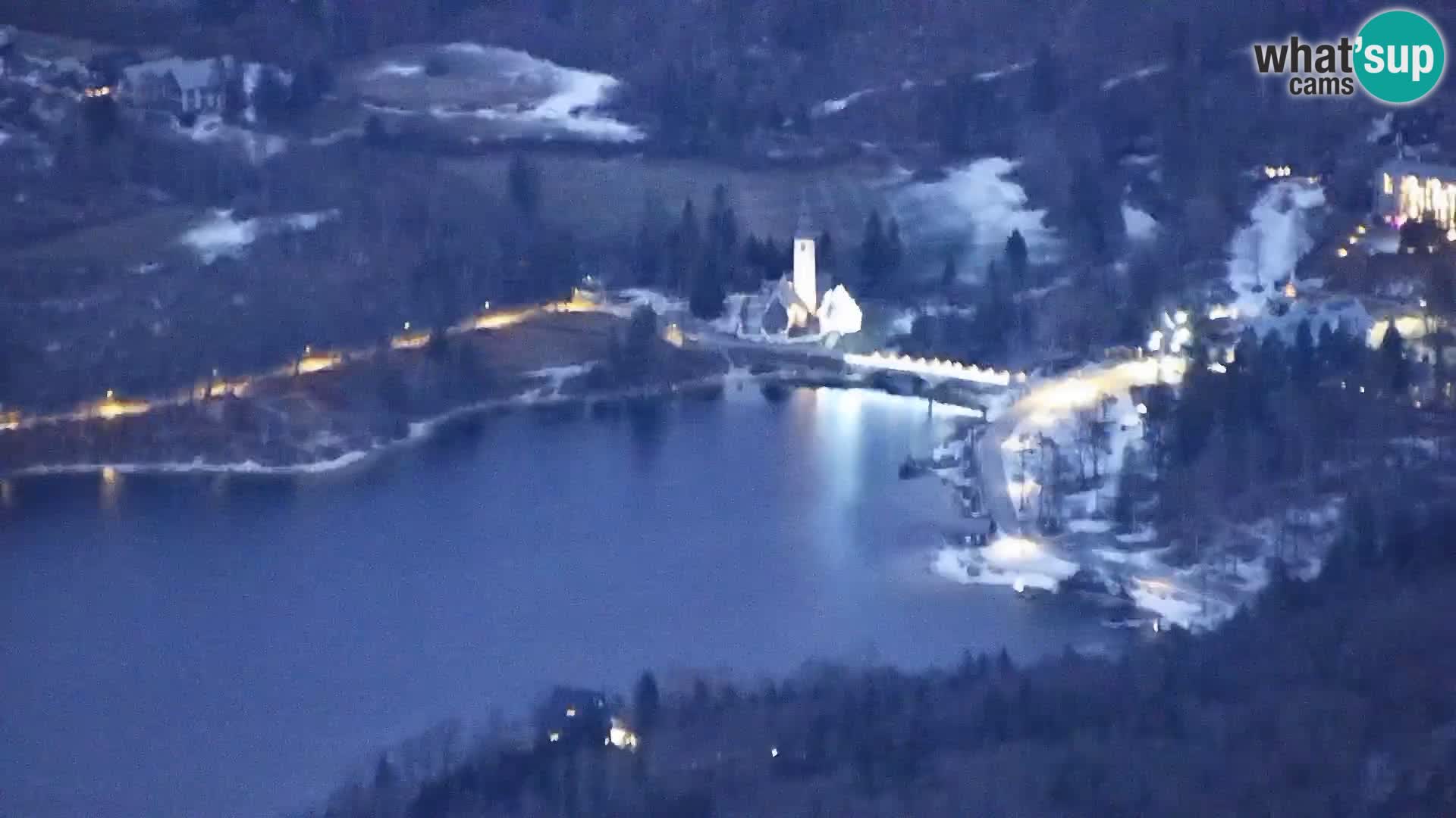 Webcam lac de Bohinj et Triglav – vue depuis la station de ski de Vogel