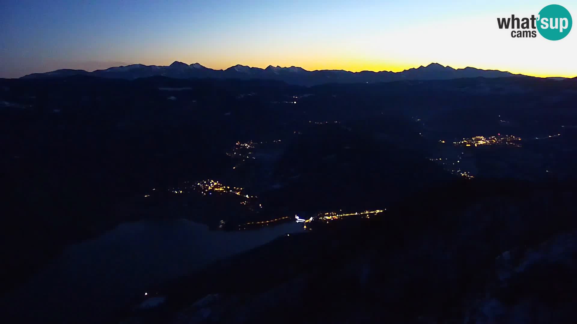 Webcam lac de Bohinj et Triglav – vue depuis la station de ski de Vogel