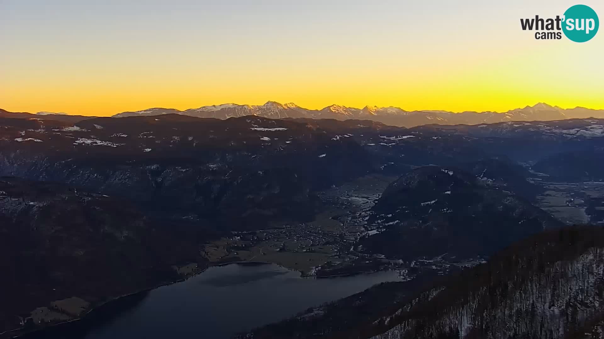 Webcam Bohinj See und Triglav – Blick vom Skigebiet Vogel