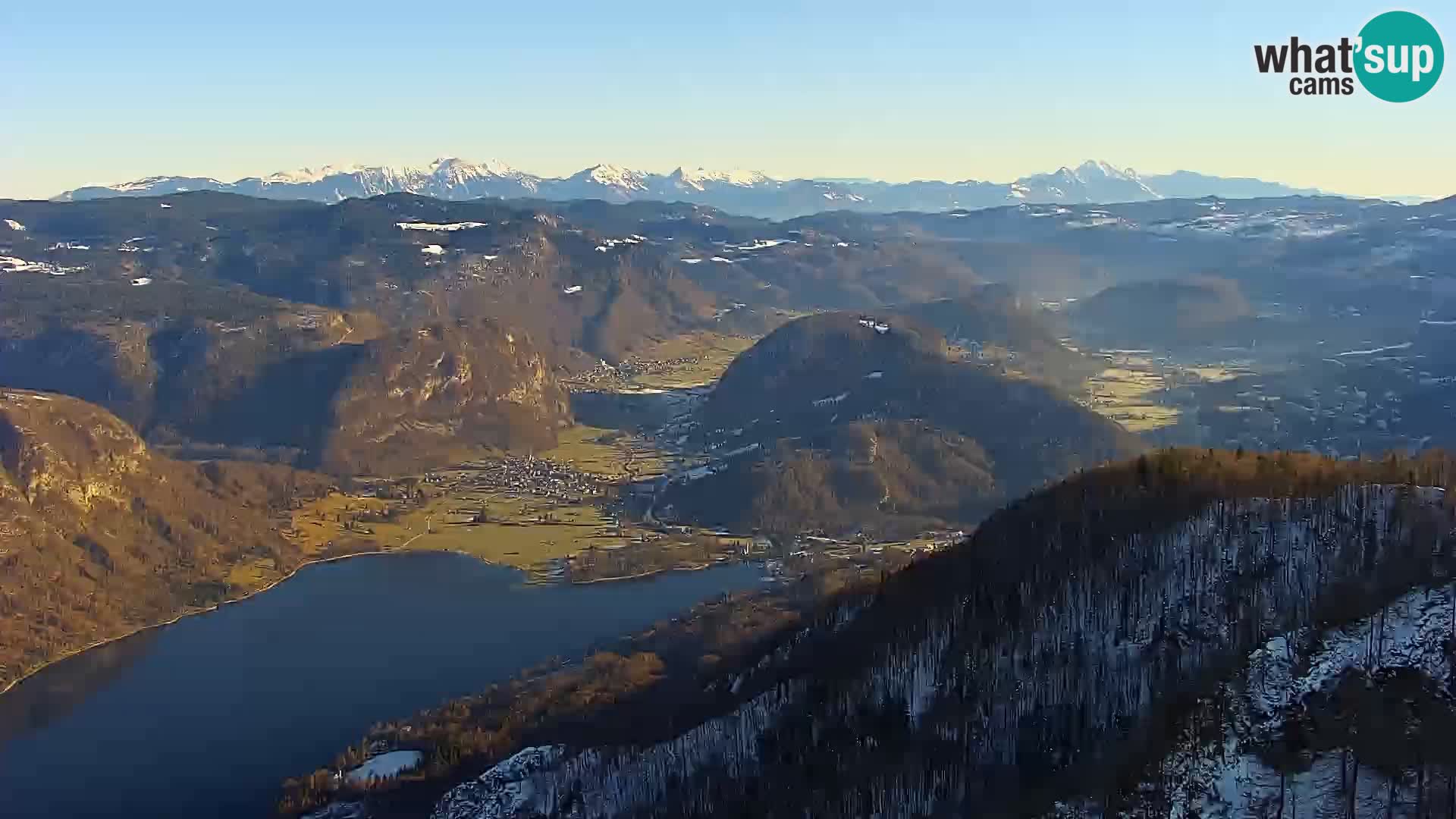 Cámara web del lago Bohinj y Triglav – vista desde la estación de esquí de Vogel