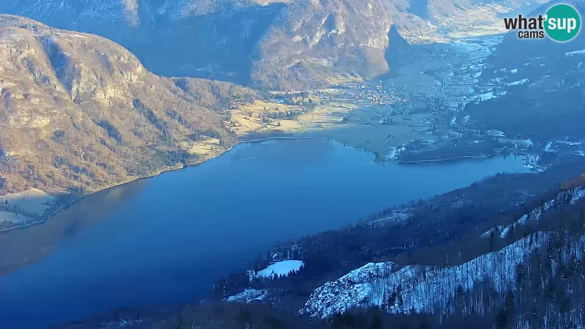 Webcam lac de Bohinj et Triglav – vue depuis la station de ski de Vogel