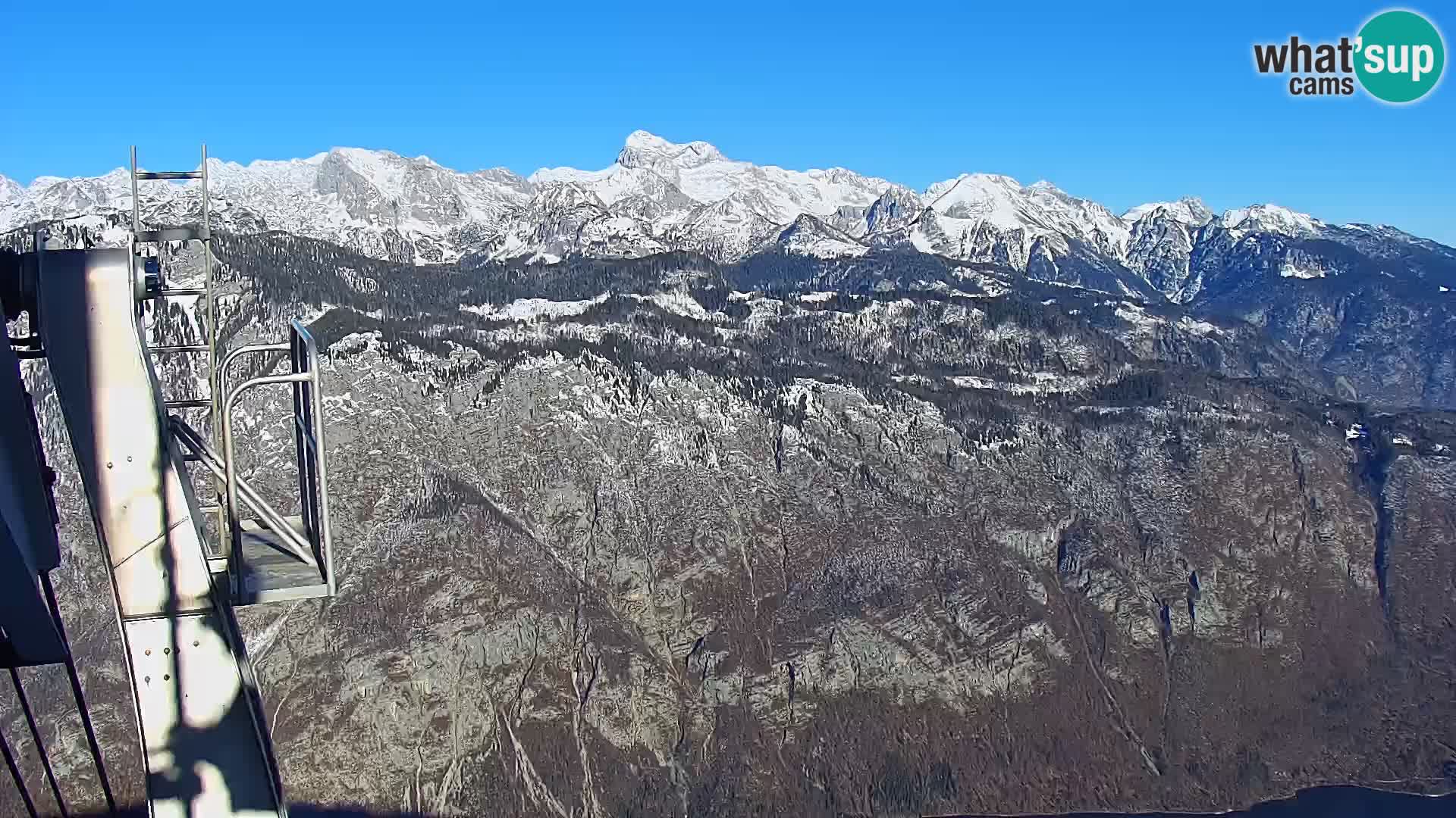 Bohinj lake webcam and Triglav – view from Vogel ski resort