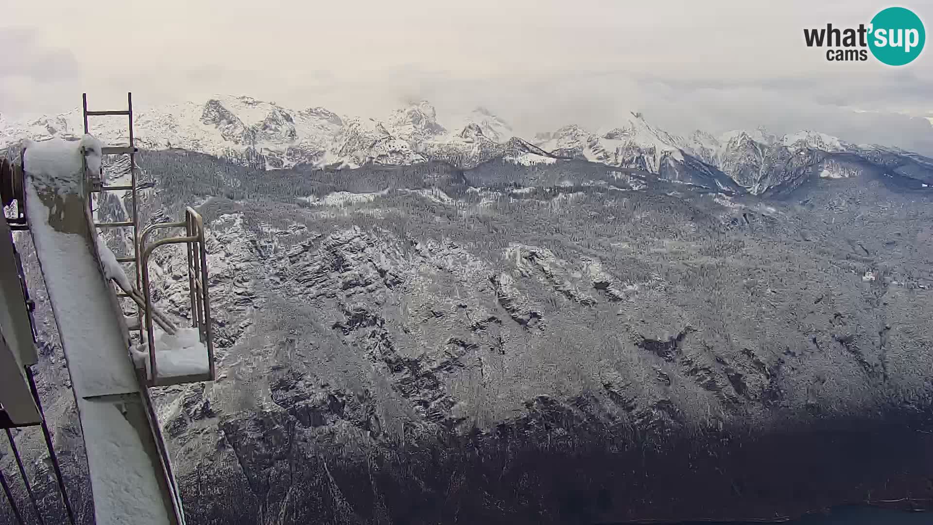 Webcam Bohinj See und Triglav – Blick vom Skigebiet Vogel