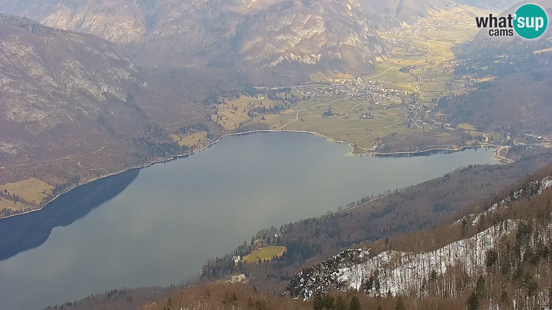 Webcam lac de Bohinj et Triglav – vue depuis la station de ski de Vogel