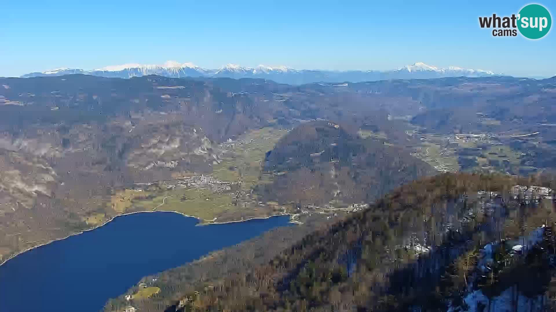 Bohinj lake webcam and Triglav – view from Vogel ski resort