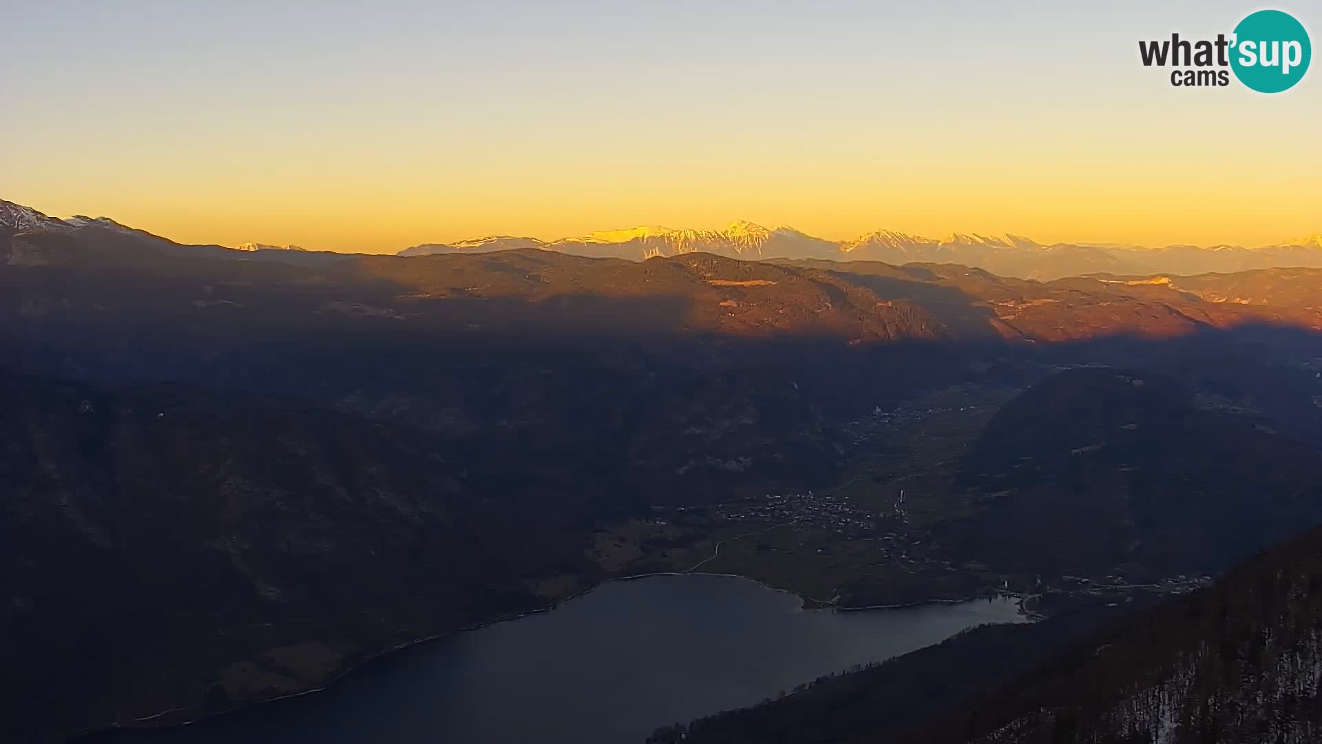 Webcam Bohinj See und Triglav – Blick vom Skigebiet Vogel