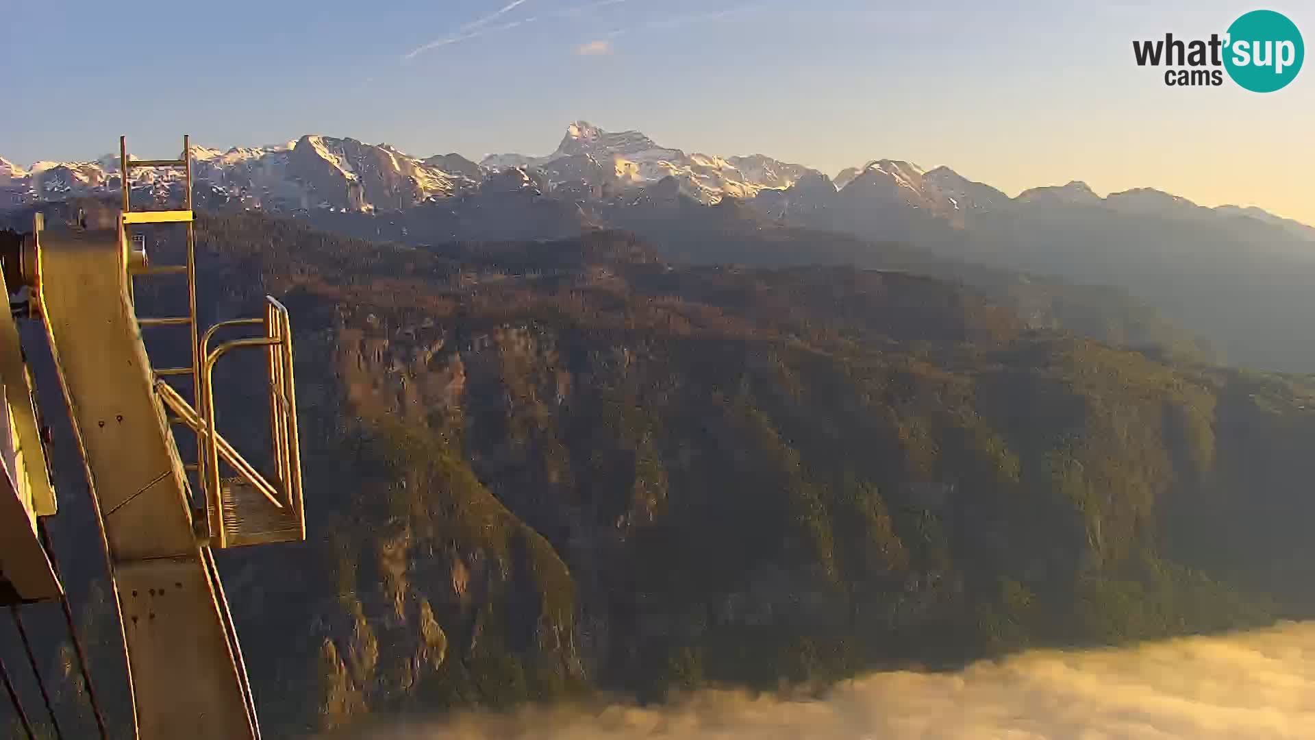 Webcam Bohinj See und Triglav – Blick vom Skigebiet Vogel