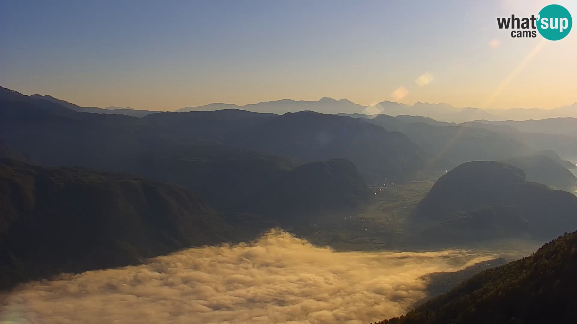 Cámara web del lago Bohinj y Triglav – vista desde la estación de esquí de Vogel