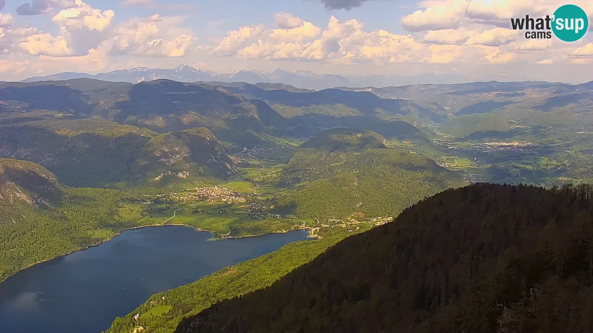 Spletna kamera Bohinj jezero in na Triglav – pogled s smučišča Vogel
