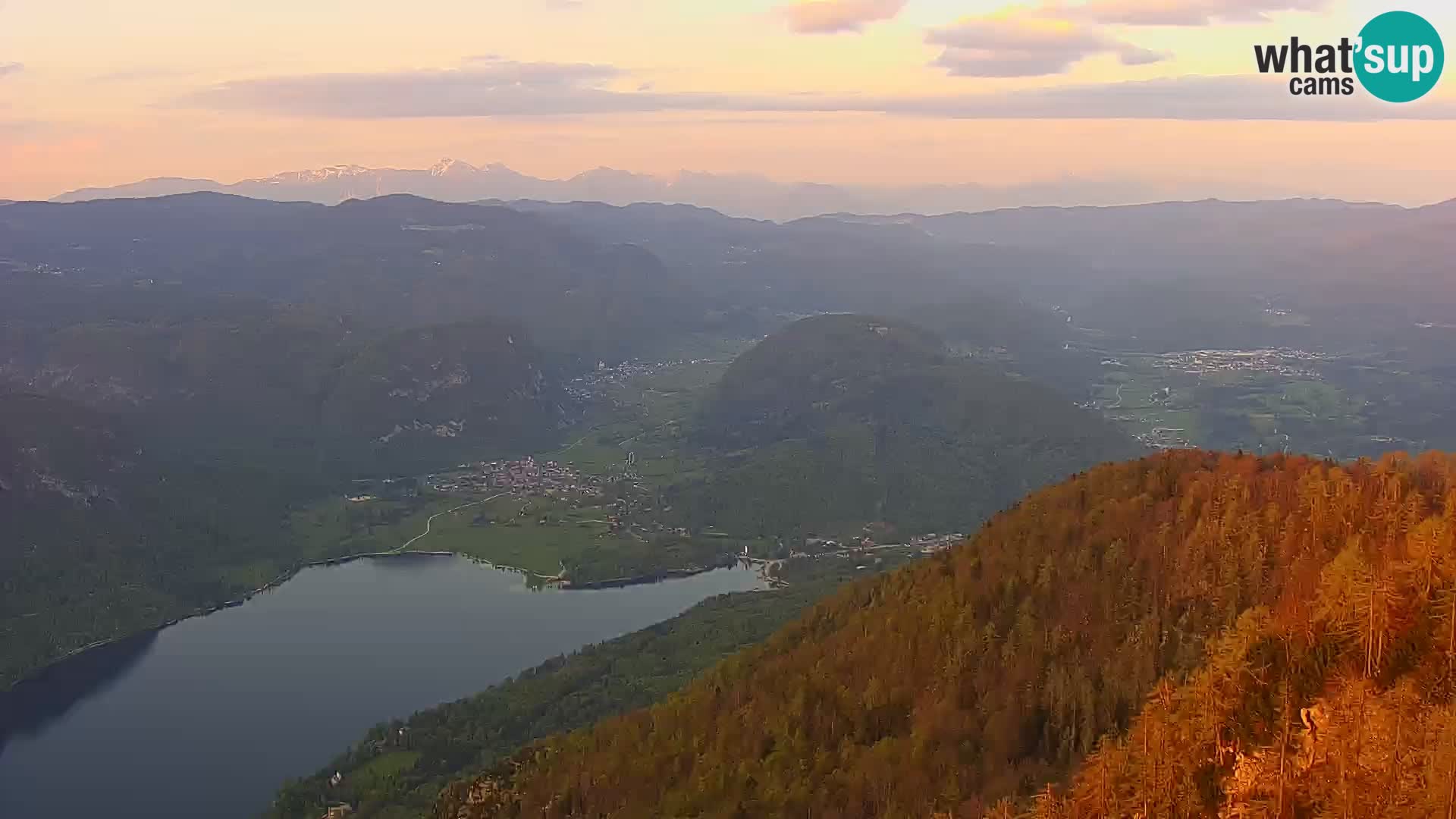 Webcam lac de Bohinj et Triglav – vue depuis la station de ski de Vogel