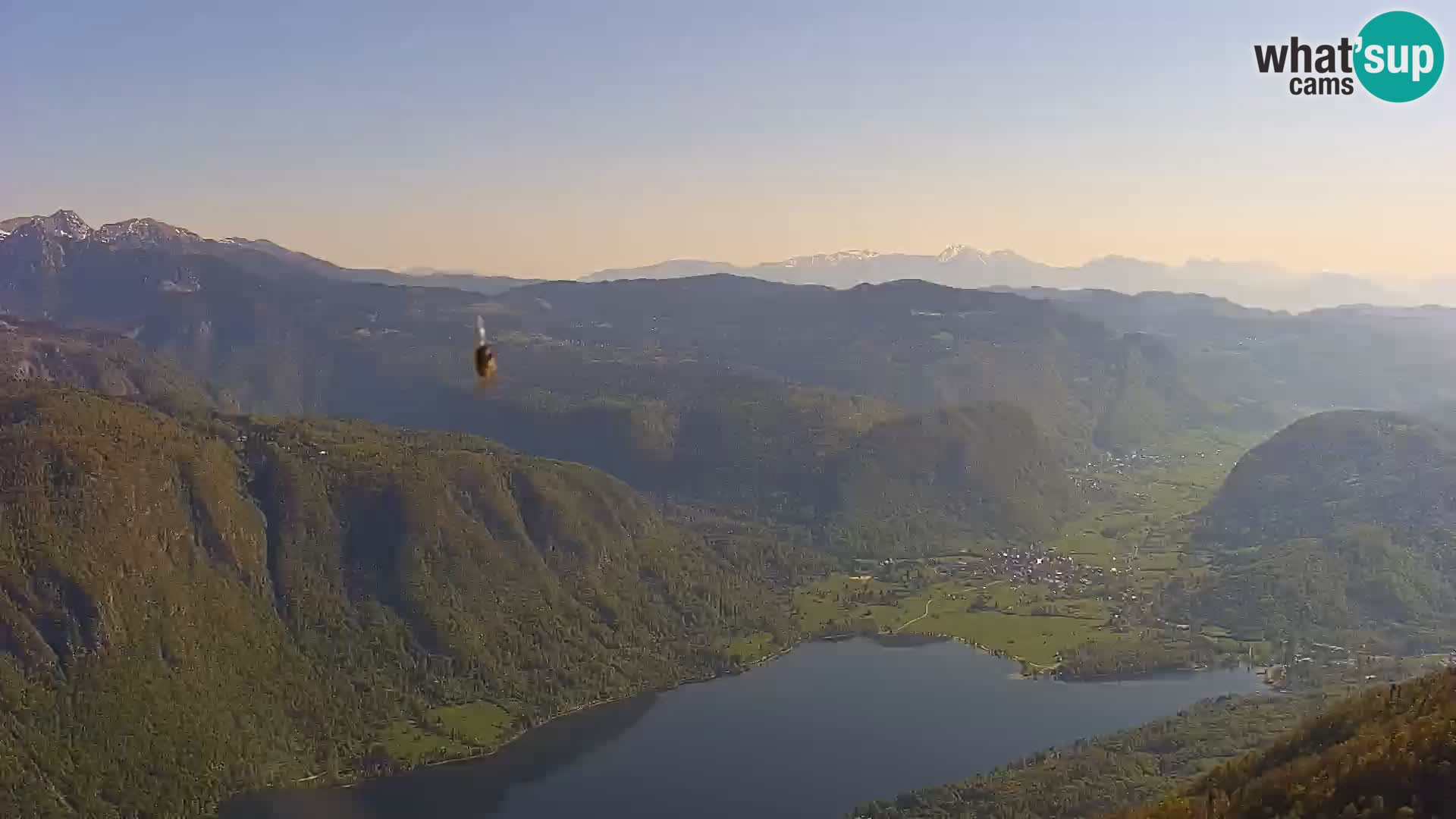 Webcam lac de Bohinj et Triglav – vue depuis la station de ski de Vogel