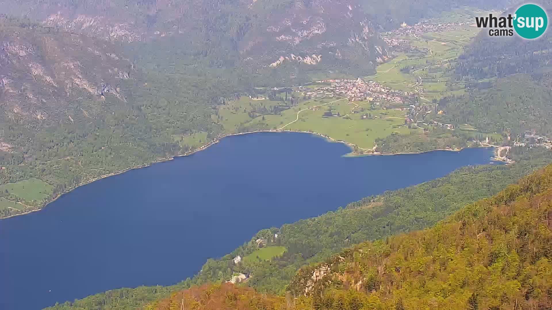 Webcam lac de Bohinj et Triglav – vue depuis la station de ski de Vogel