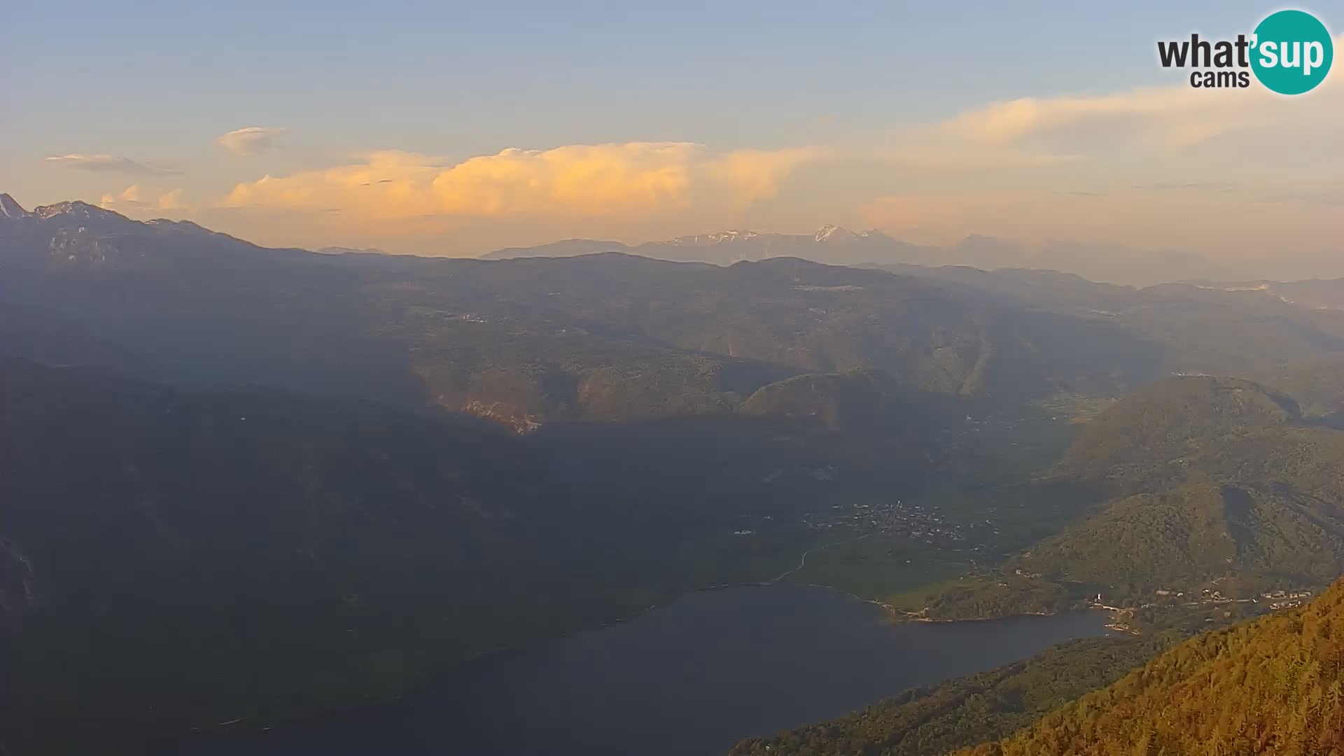 Webcam lac de Bohinj et Triglav – vue depuis la station de ski de Vogel