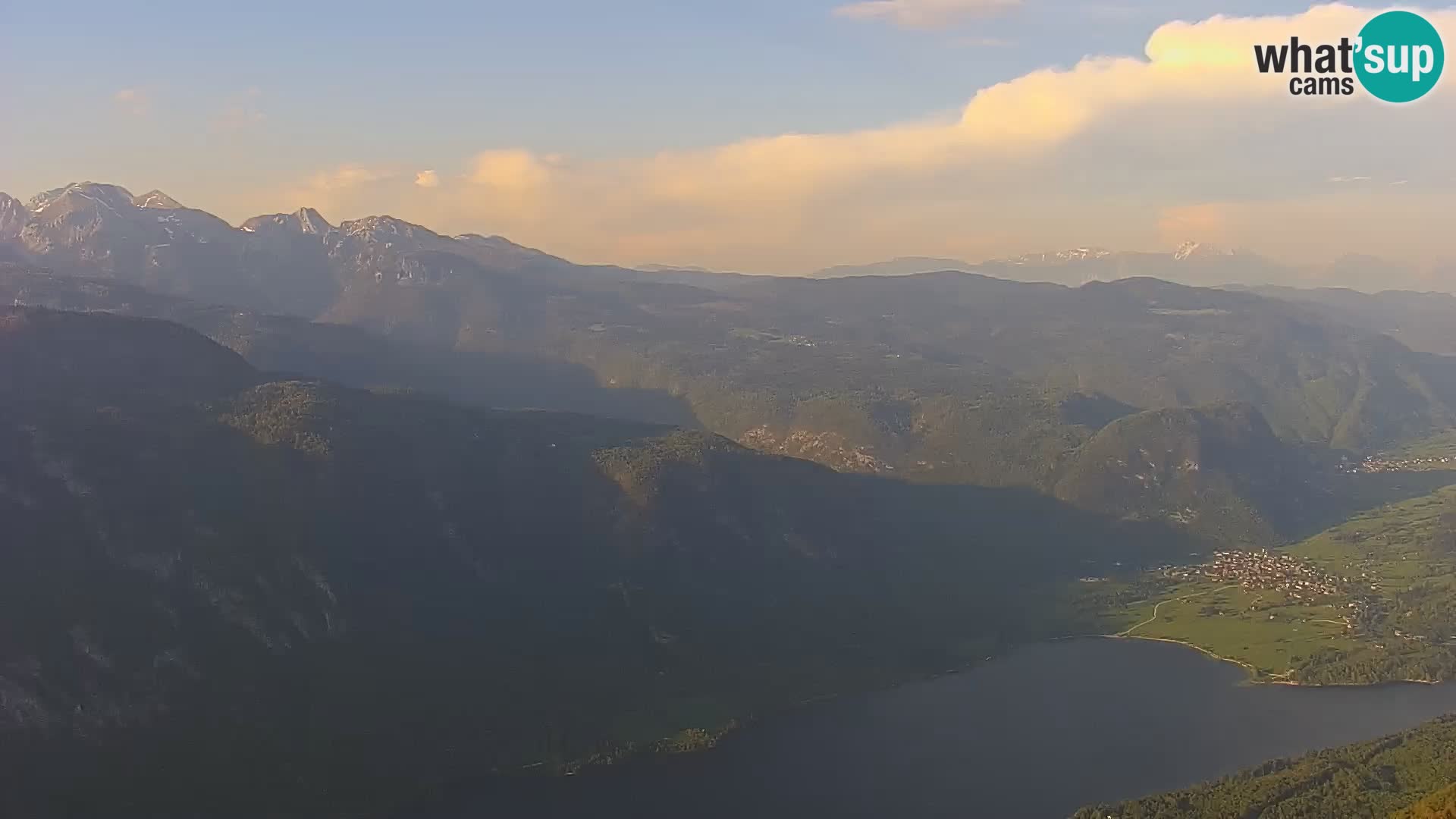 Webcam lac de Bohinj et Triglav – vue depuis la station de ski de Vogel