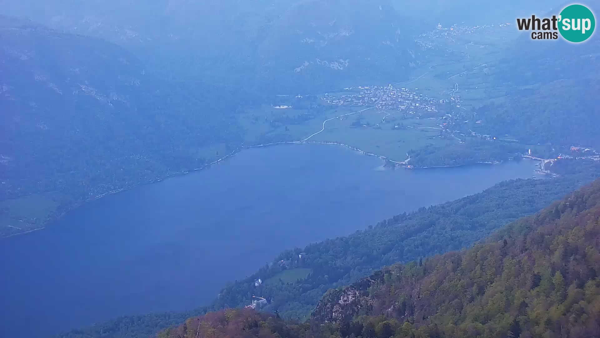 Webcam lac de Bohinj et Triglav – vue depuis la station de ski de Vogel