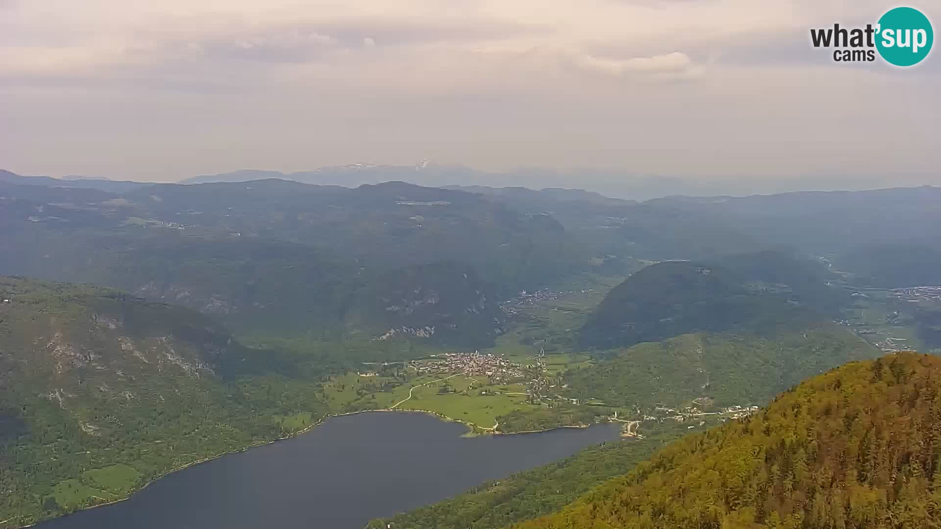 Webcam lac de Bohinj et Triglav – vue depuis la station de ski de Vogel