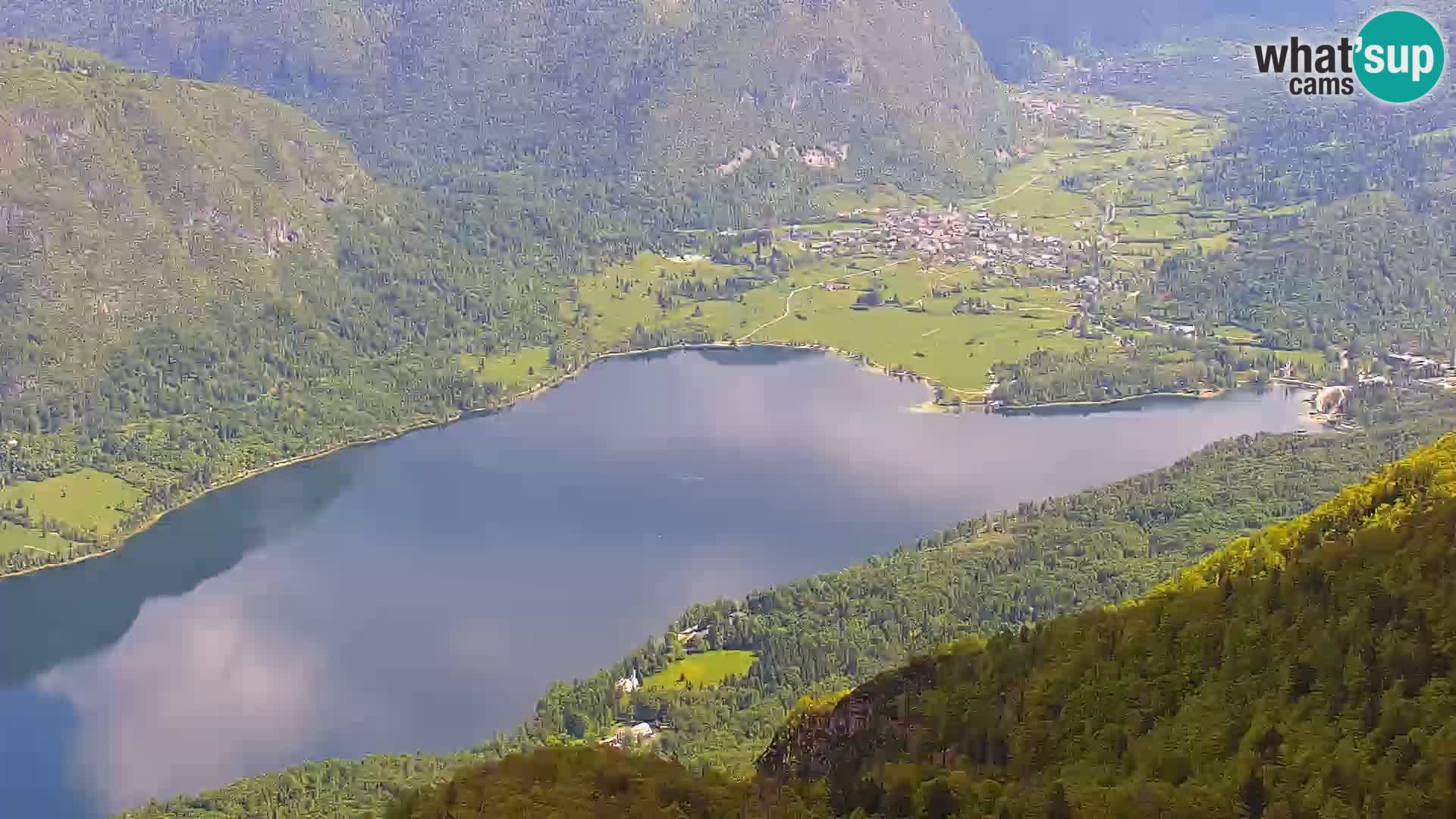Webcam lac de Bohinj et Triglav – vue depuis la station de ski de Vogel
