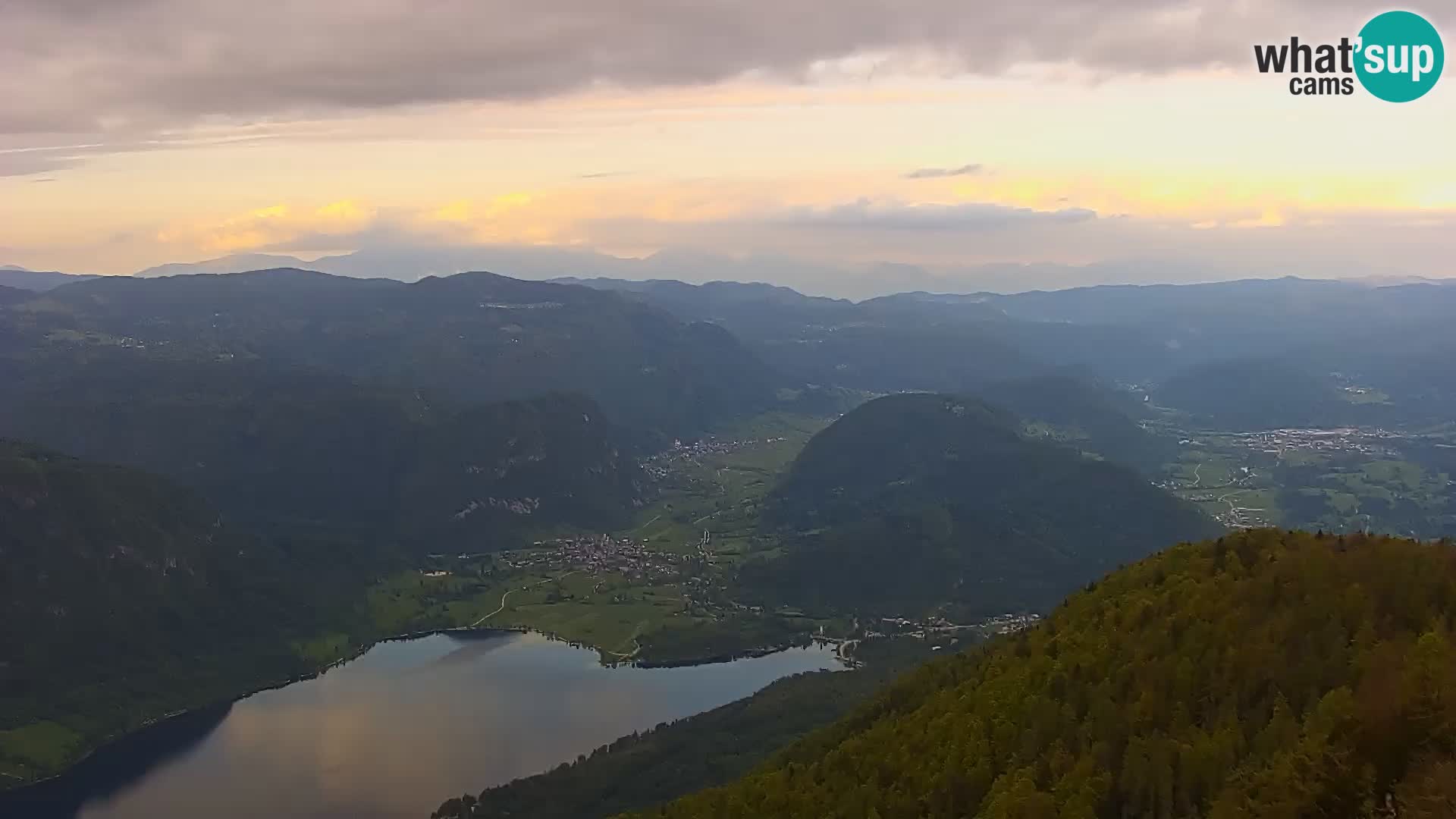Cámara web del lago Bohinj y Triglav – vista desde la estación de esquí de Vogel