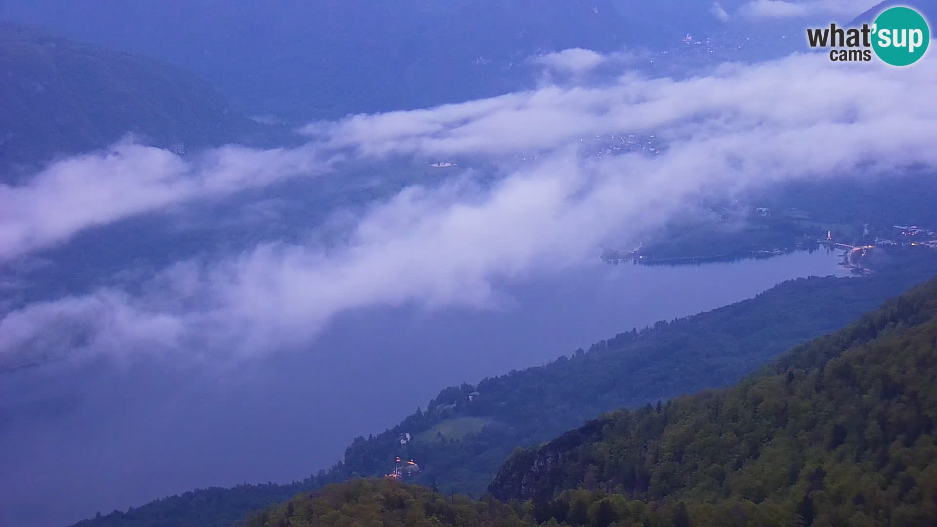 Webcam lac de Bohinj et Triglav – vue depuis la station de ski de Vogel