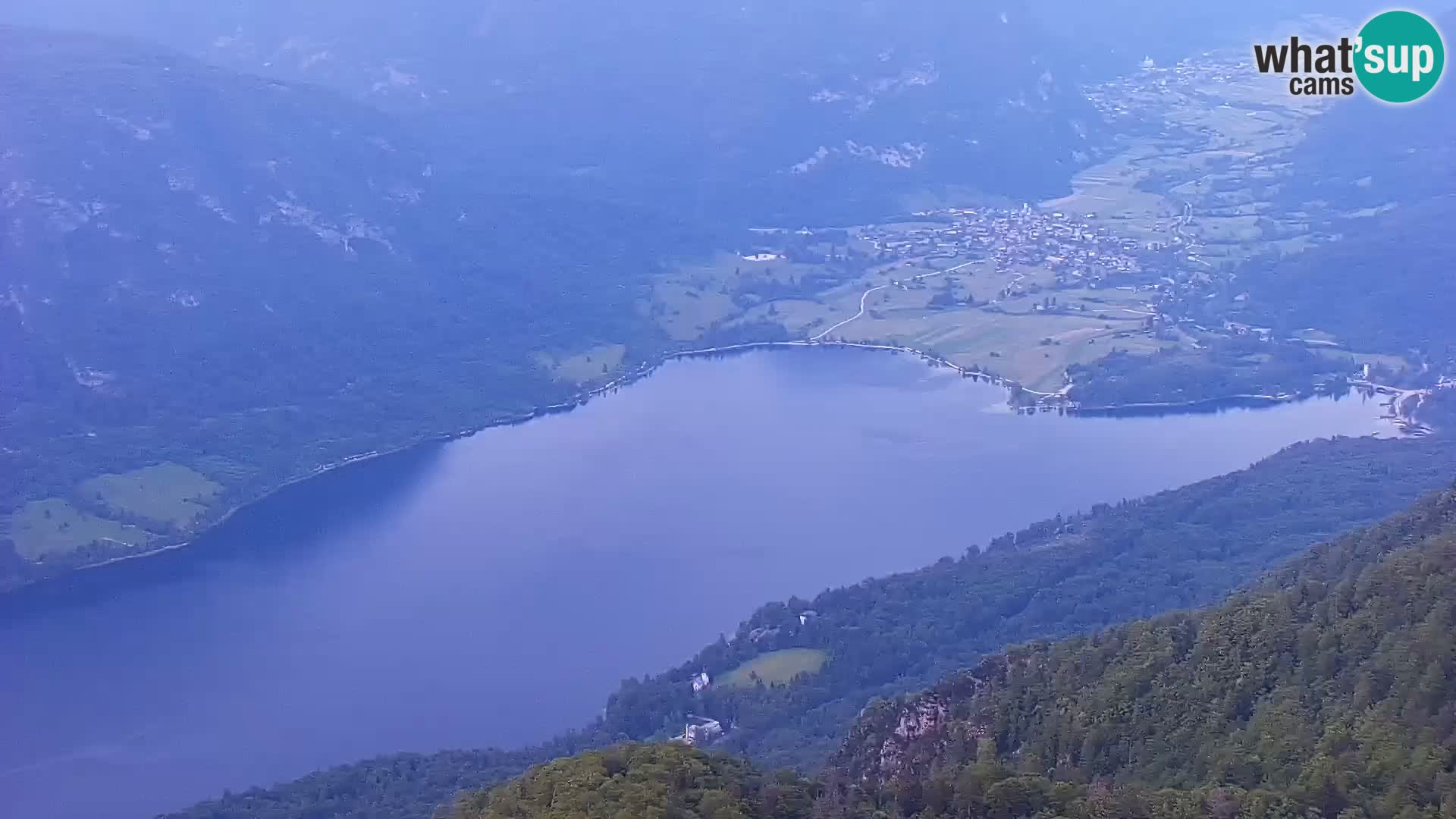 Webcam lac de Bohinj et Triglav – vue depuis la station de ski de Vogel