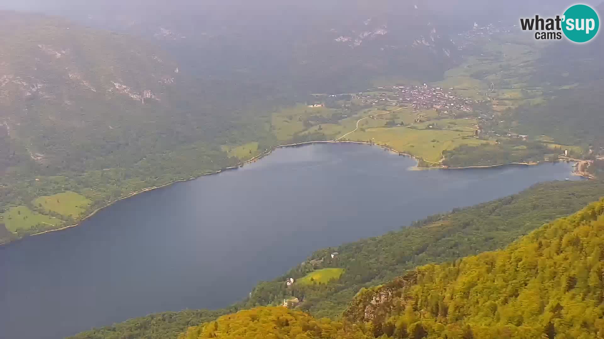 Webcam Bohinj See und Triglav – Blick vom Skigebiet Vogel