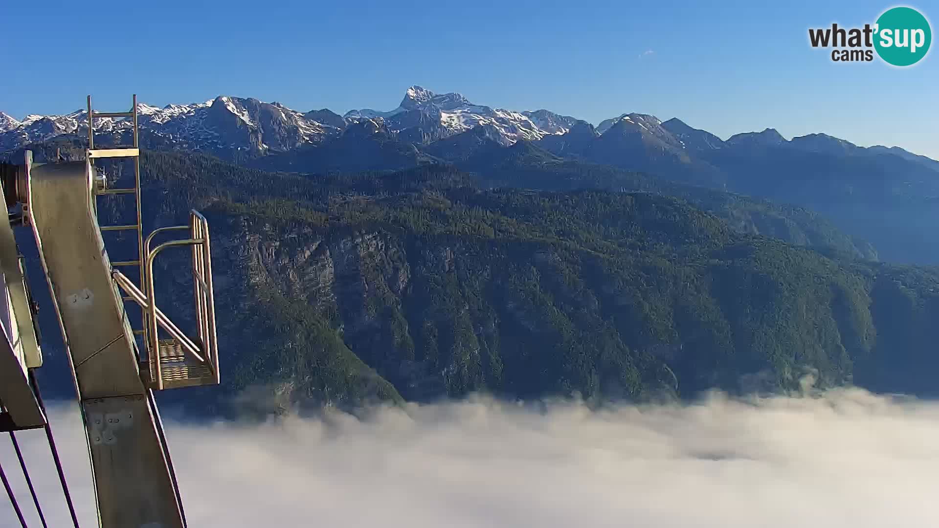 Webcam lac de Bohinj et Triglav – vue depuis la station de ski de Vogel