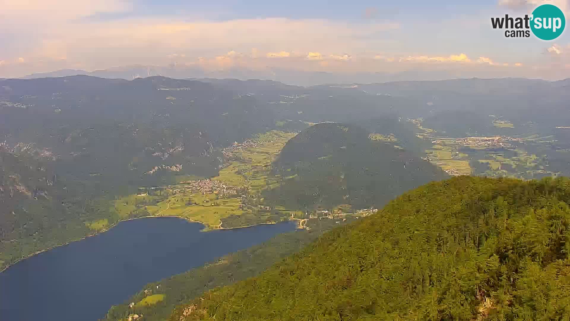 Webcam Bohinj See und Triglav – Blick vom Skigebiet Vogel
