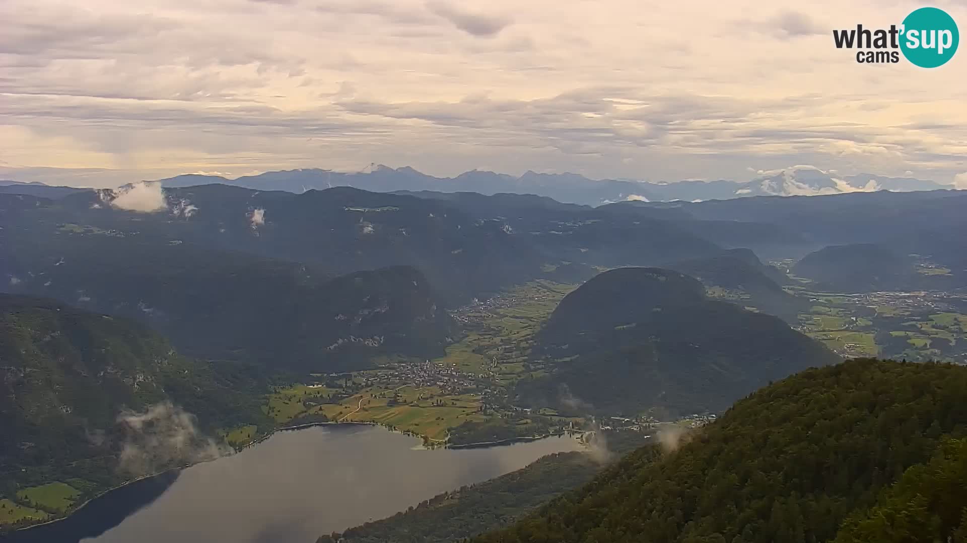 Webcam lac de Bohinj et Triglav – vue depuis la station de ski de Vogel