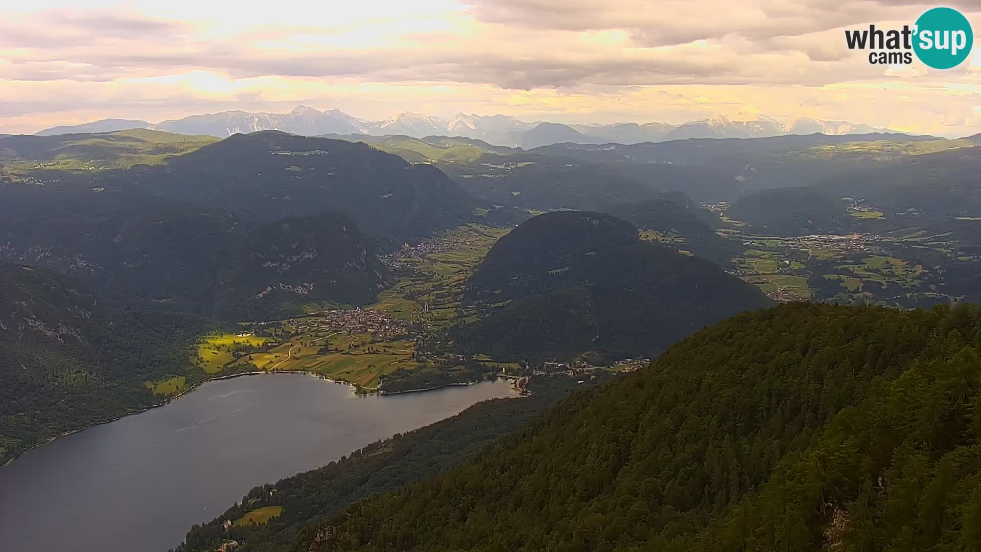 Webcam lac de Bohinj et Triglav – vue depuis la station de ski de Vogel