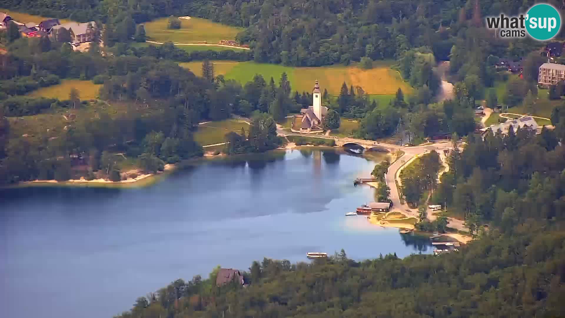 Webcam lac de Bohinj et Triglav – vue depuis la station de ski de Vogel