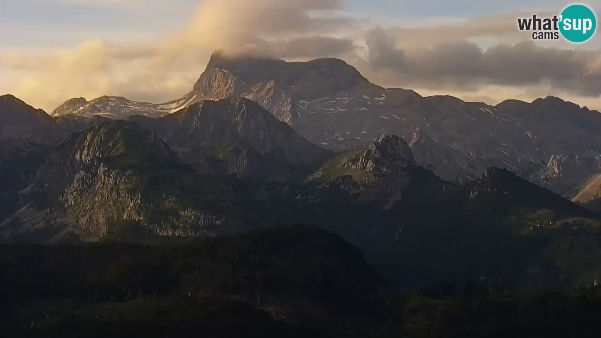 Webcam lac de Bohinj et Triglav – vue depuis la station de ski de Vogel