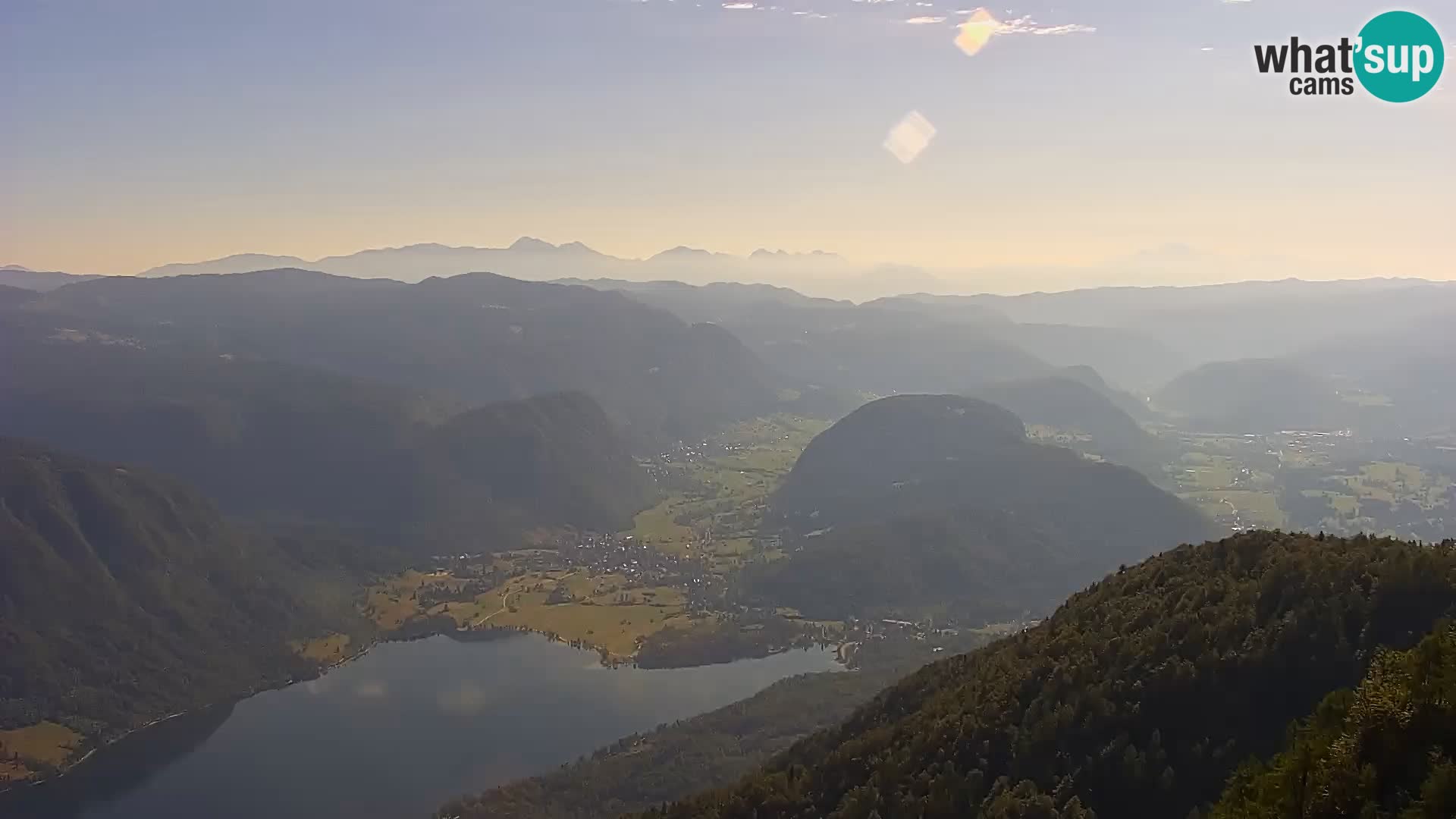 Webcam lac de Bohinj et Triglav – vue depuis la station de ski de Vogel