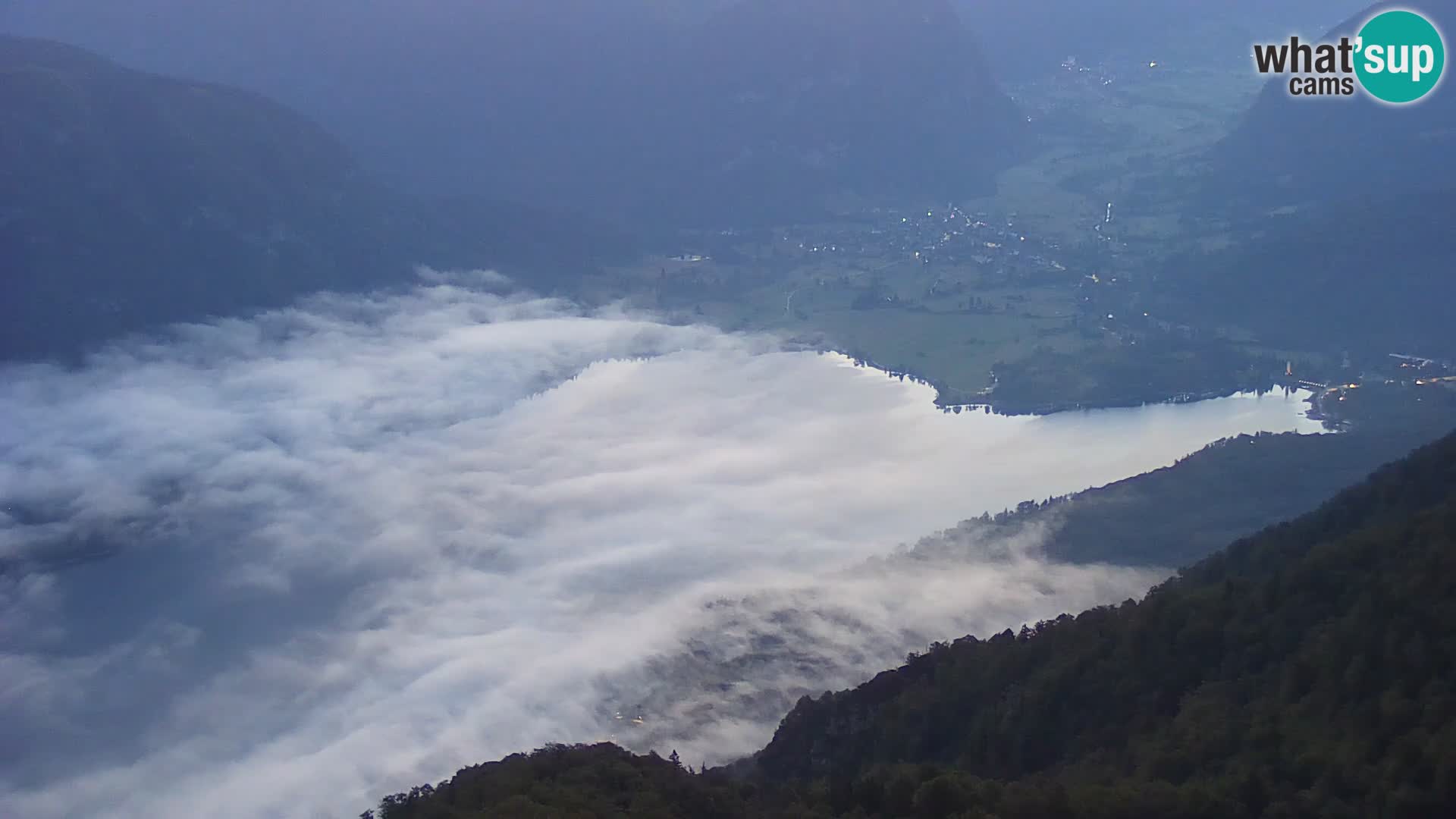 Webcam lac de Bohinj et Triglav – vue depuis la station de ski de Vogel