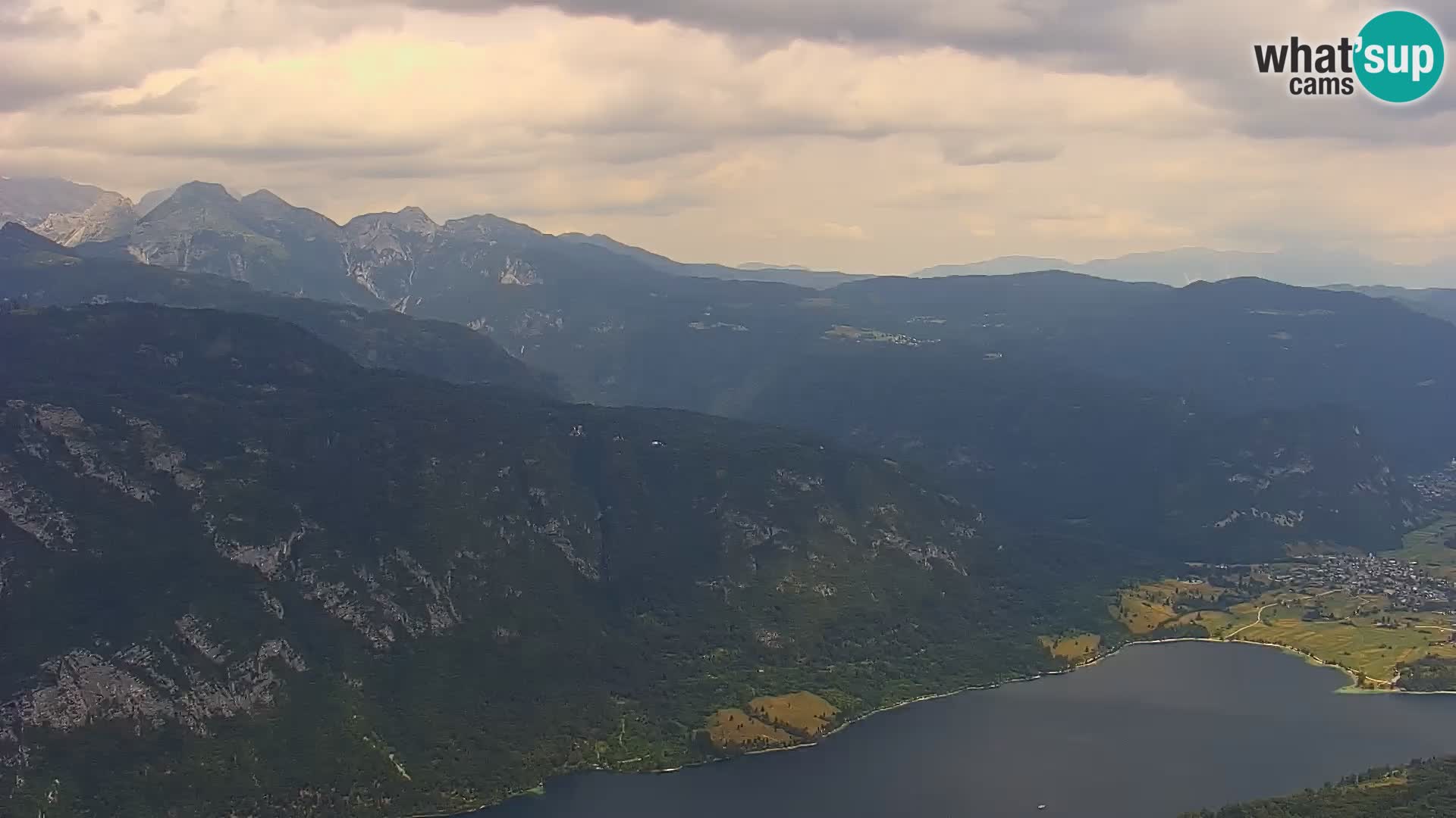 Webcam lac de Bohinj et Triglav – vue depuis la station de ski de Vogel
