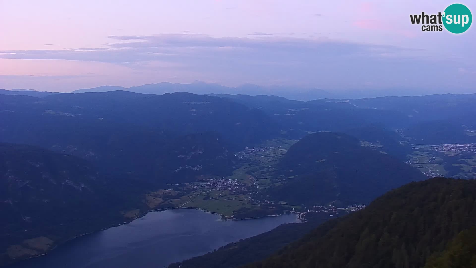 Webcam lac de Bohinj et Triglav – vue depuis la station de ski de Vogel