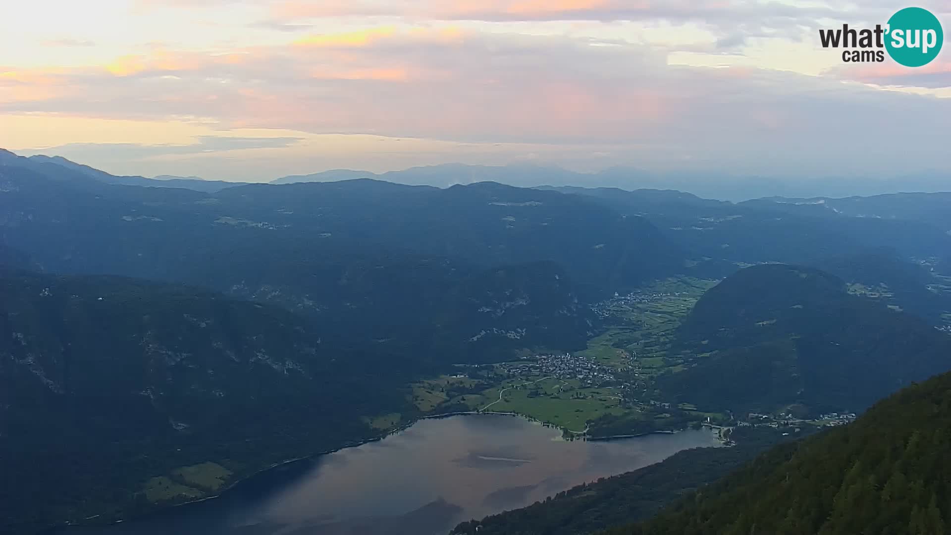Webcam lac de Bohinj et Triglav – vue depuis la station de ski de Vogel