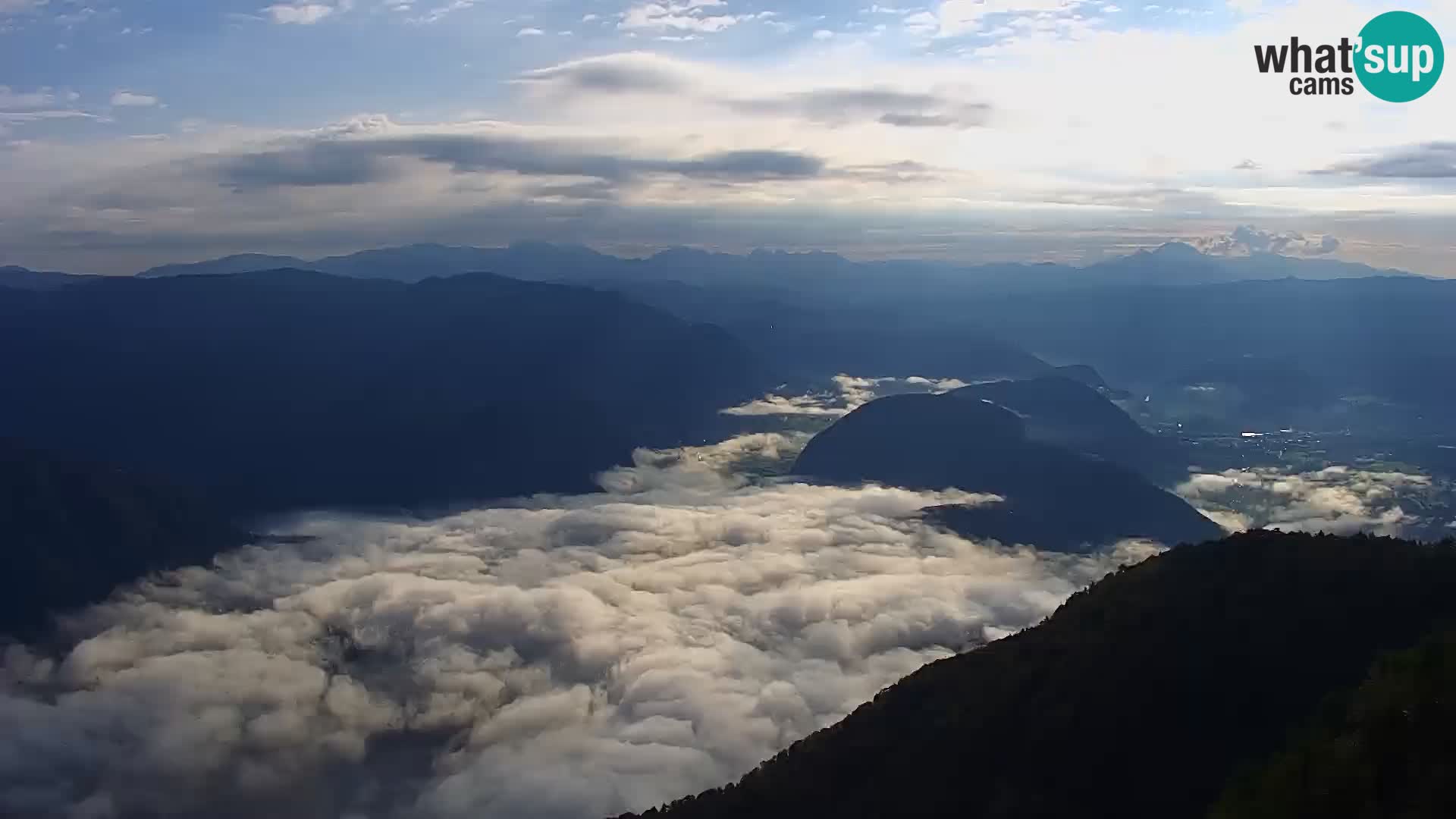Webcam lac de Bohinj et Triglav – vue depuis la station de ski de Vogel