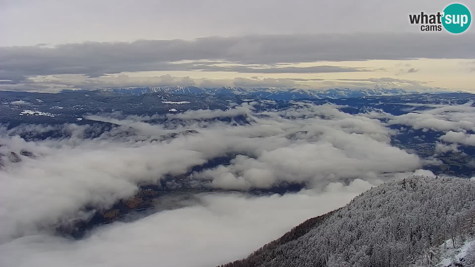 Bohinj lake webcam and Triglav – view from Vogel ski resort